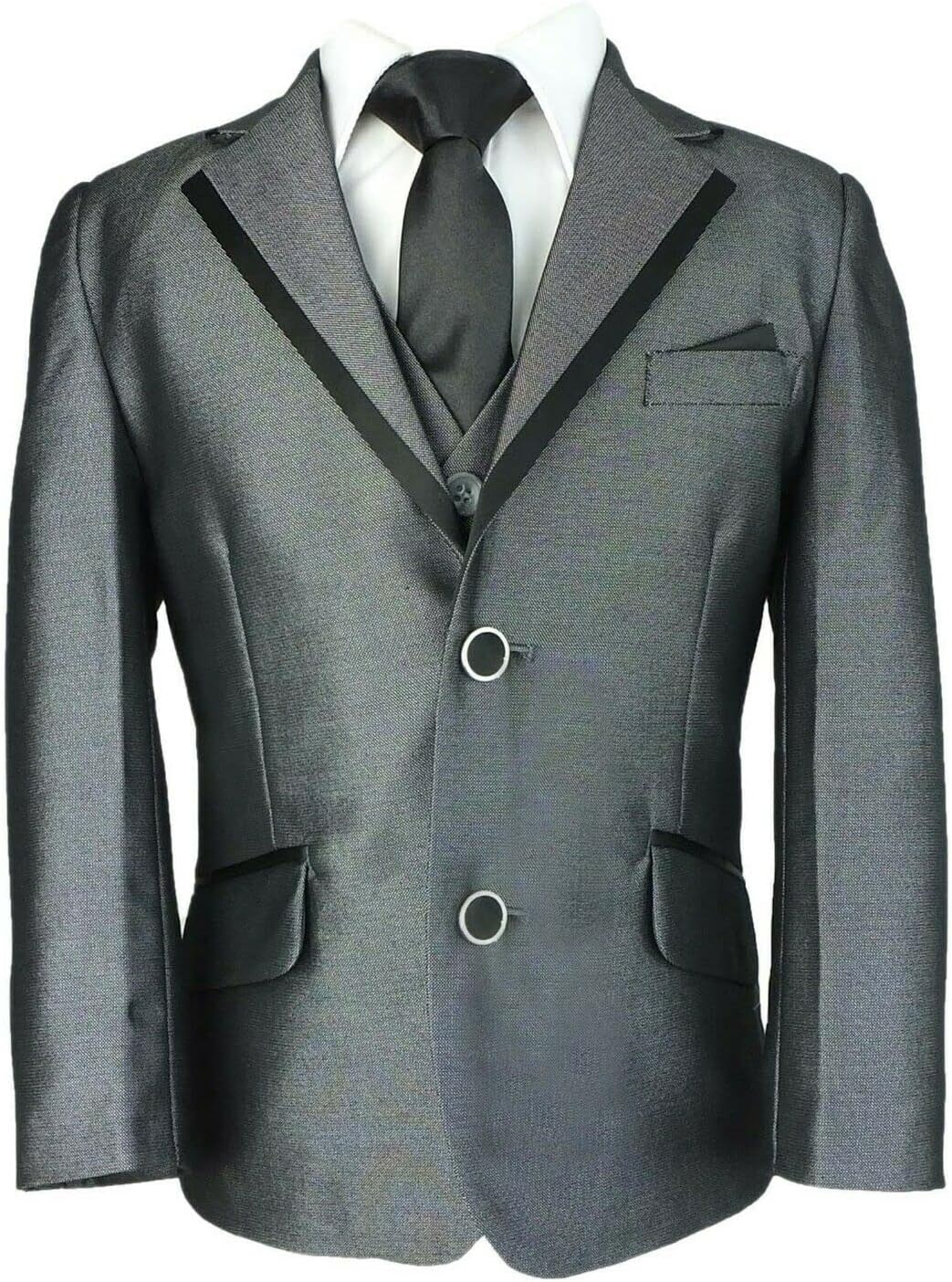 Baby Boy’s Sheen Suit 3 Piece Grey Birthday Wedding Dinner Prom Party Set