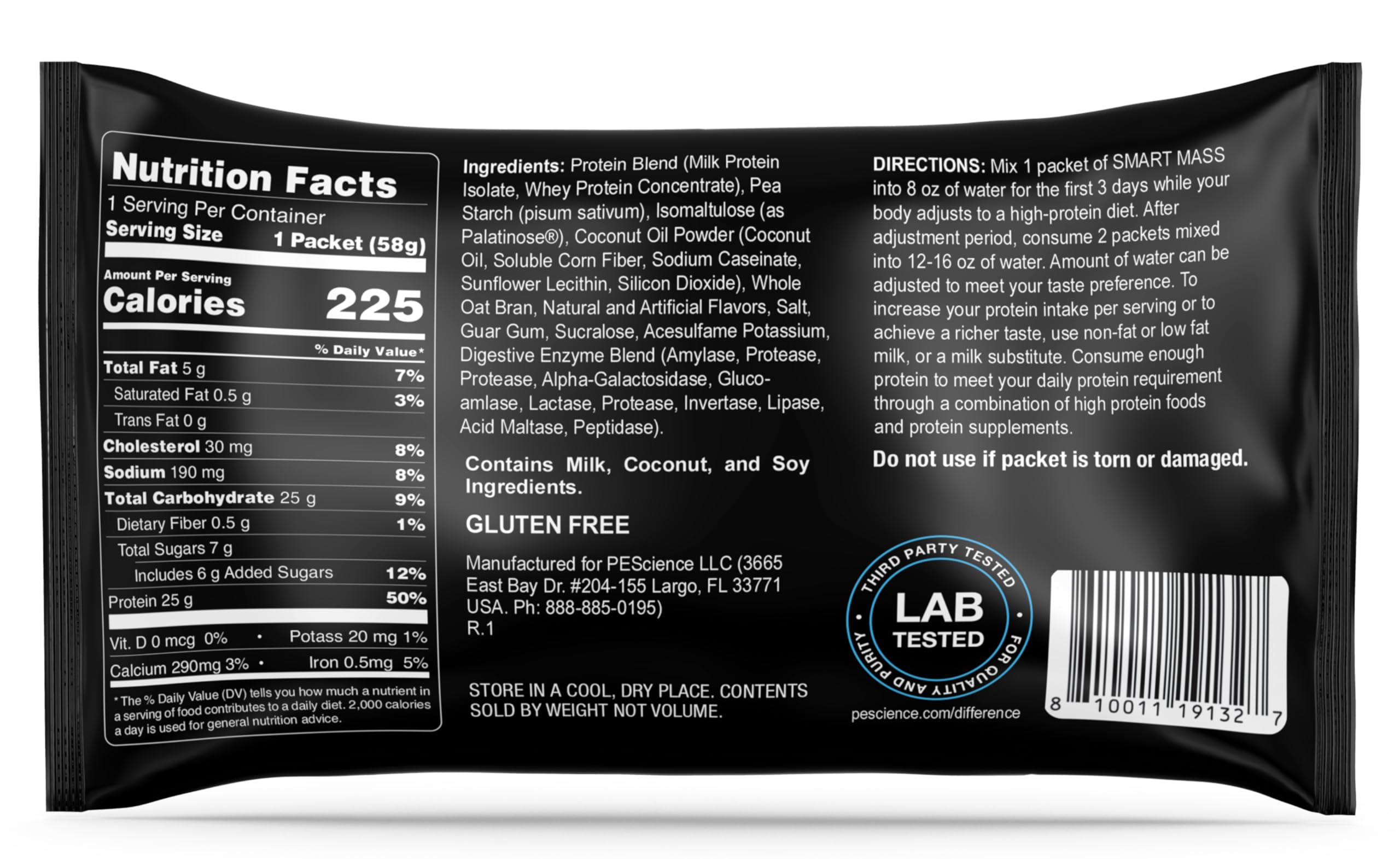 PEScience Smart Mass Gainer, Gourmet Vanilla, 14 Packets — Amazon image 9