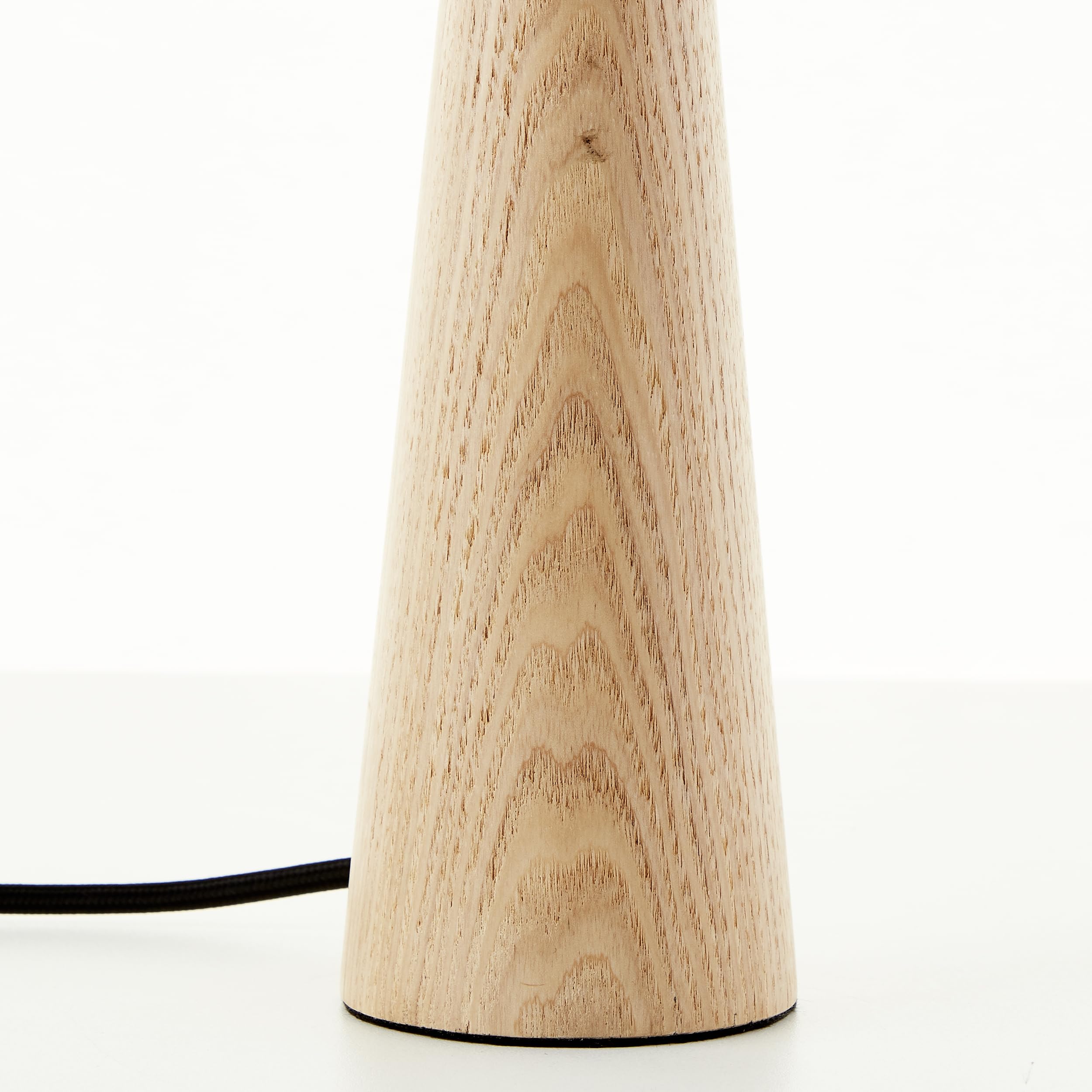 Lightbox Nacht-Tischlampe | Ø 25 cm | Tischleuchte mit Wipp-Schalter & Basis aus Holz & weißem Stoff Lampen-Schirm | E27 Fassung | Schlafzimmer-Lese-Lampe aus Holz/Metall/Textil in Weiß/Hell-Braun
