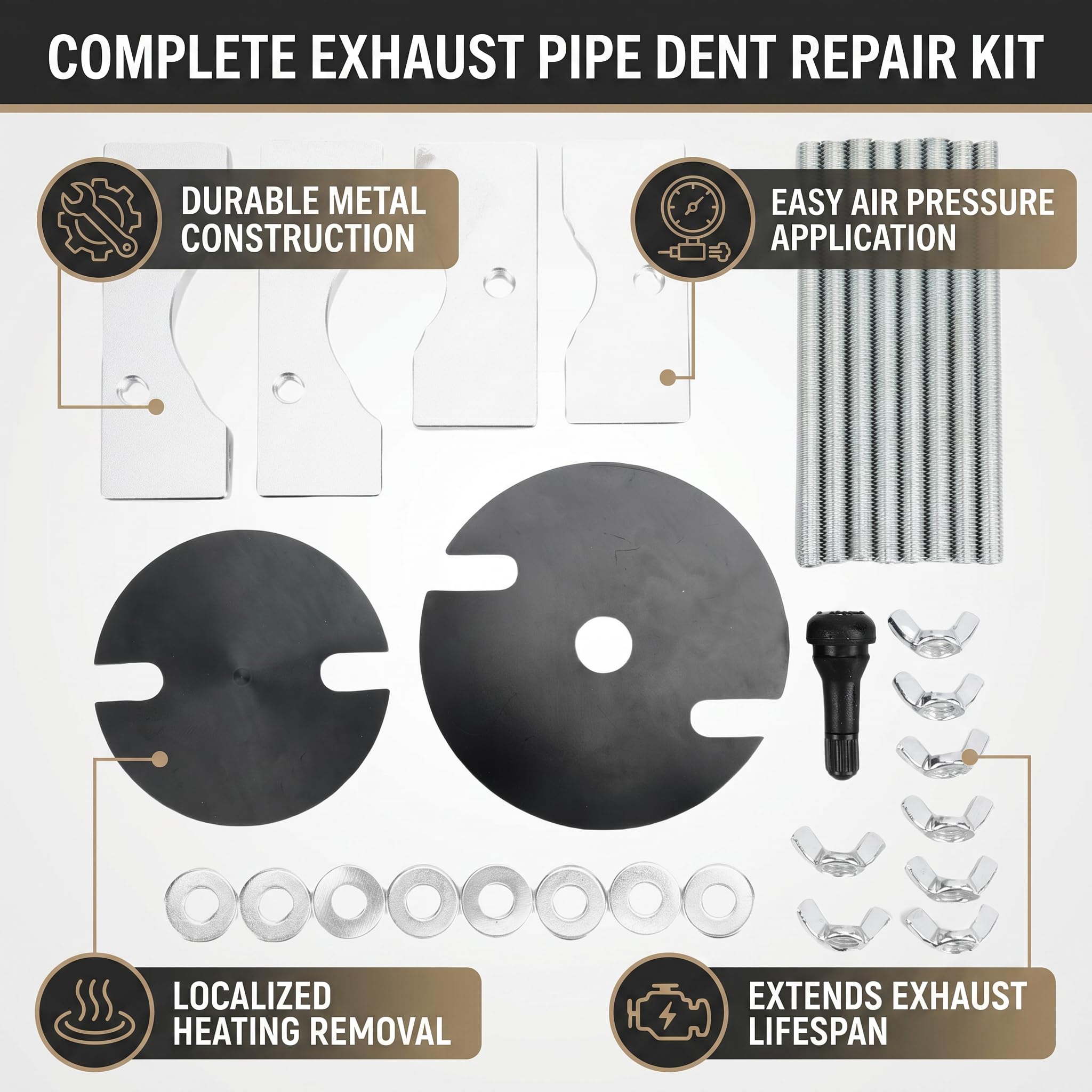 Aramox Kit de Débosselage d'échappement 2 Temps, Outil Métallique pour Te TC 125 250 300, Entretien Facile pour la Réparation de Motos