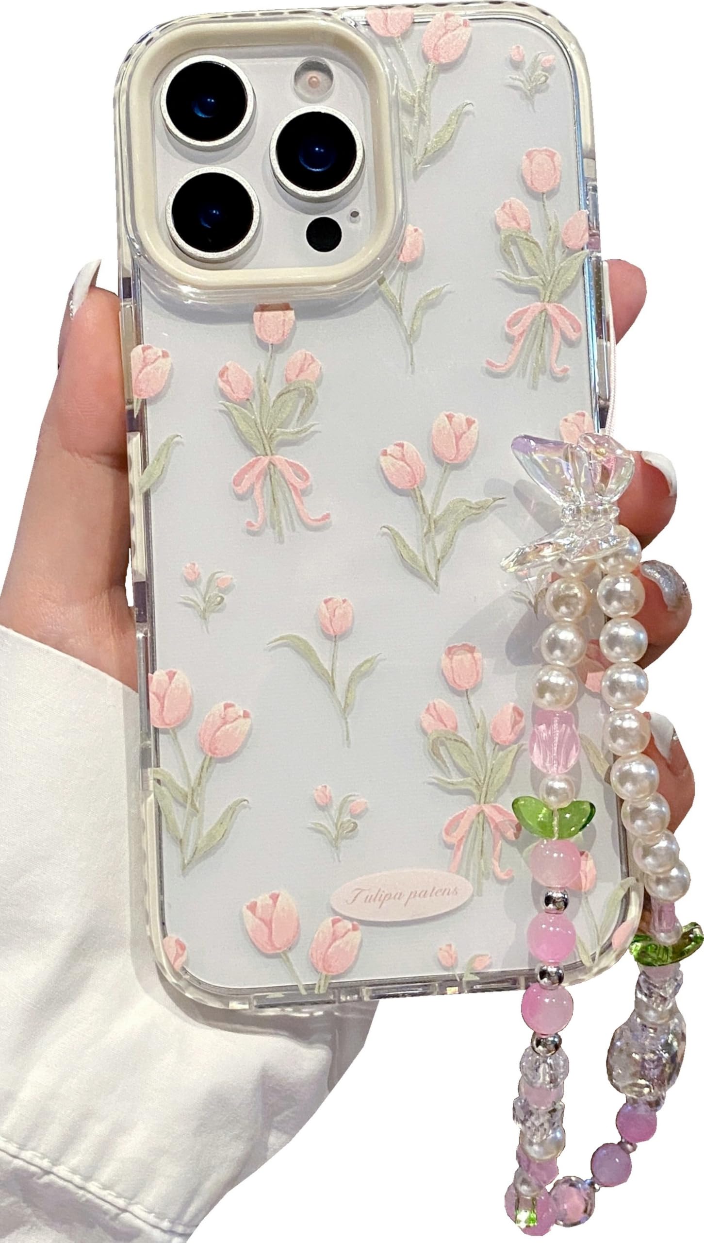 【Sachi23】IPhone17pro max フラワーキーチェーン付き JANDM Capa para iPhone 17 Pro Max com alça de flores, estampa