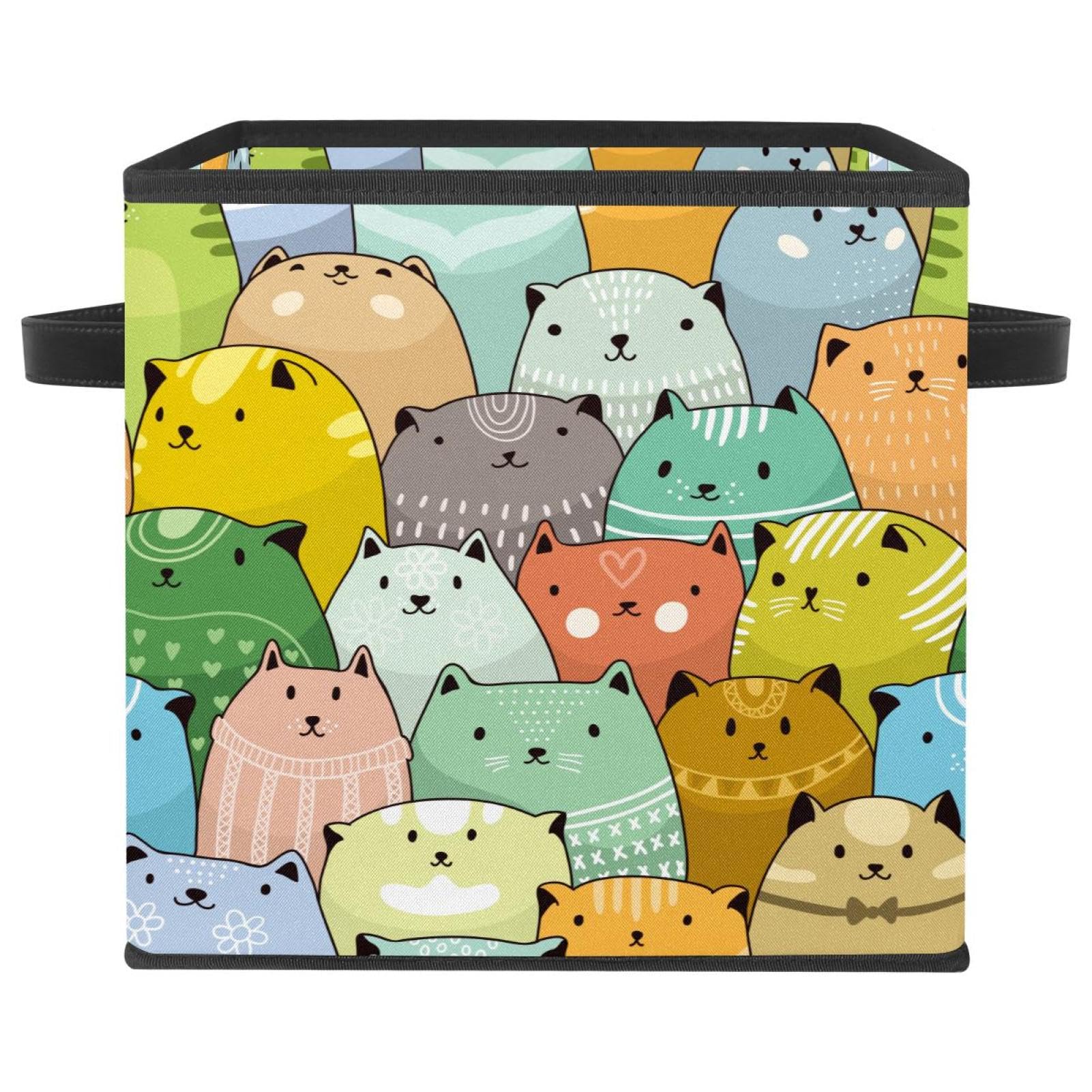 Placard encombré ? Cette boîte de rangement pliable en tissu motif chat résout votre problème