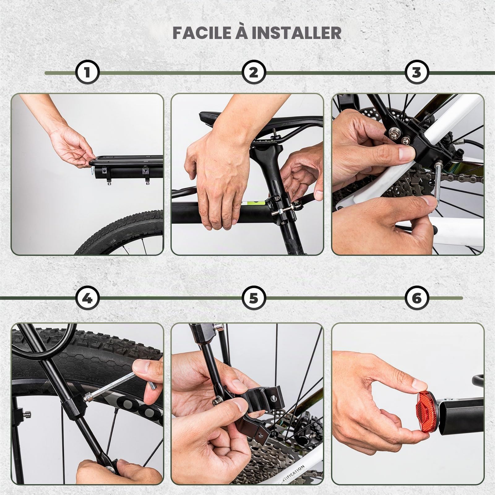 ROCKBROS Porte-Bagages Arrière Vélo Universel Support Bagages Alliage d'Aluminium Charge Max. 75kg Dégagement Rapide avec Réflecteur Stable Robuste pour VTT 24-29 Pouces Vélo de Course Vélo de Ville