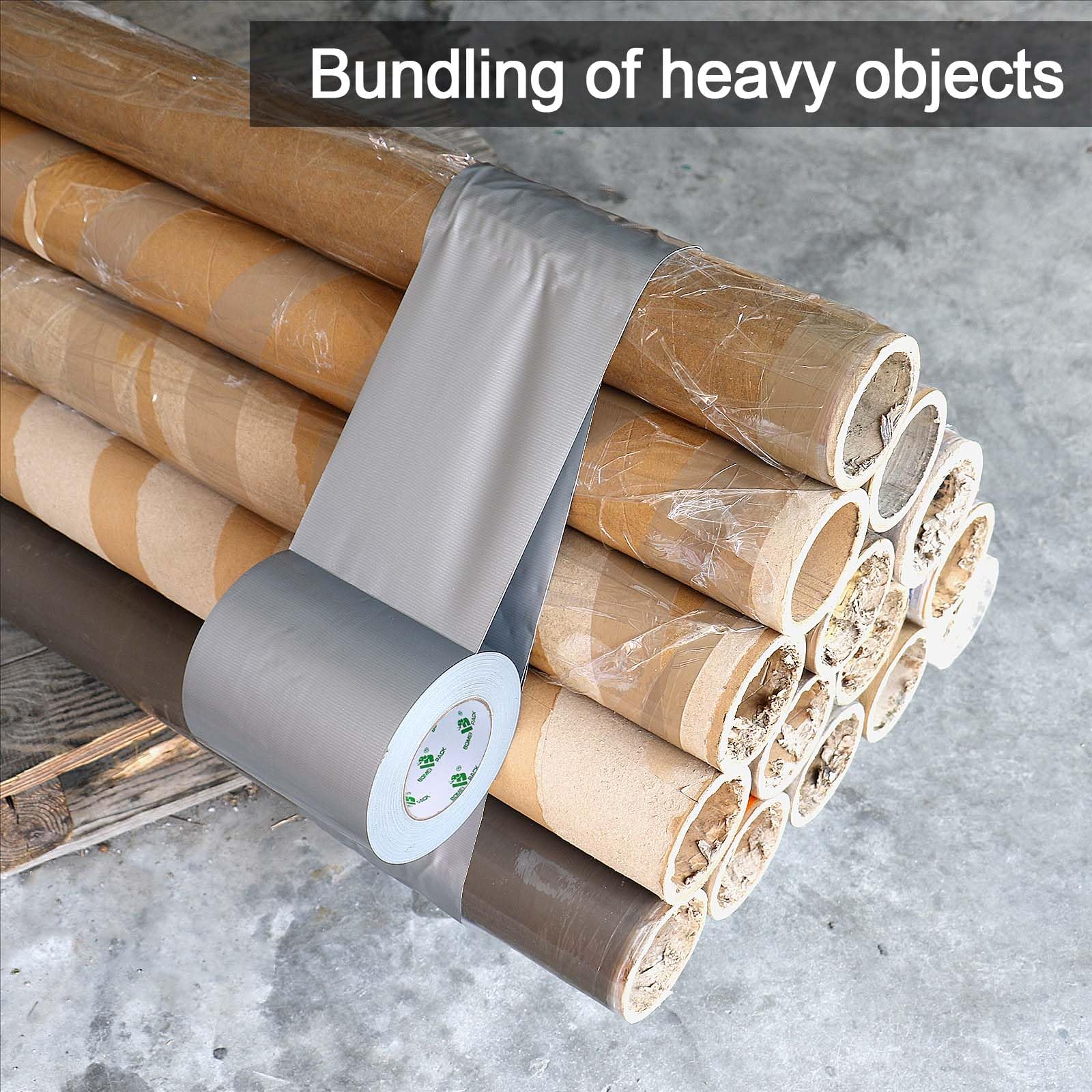 BOMEI PACK Cinta adhesiva de tela plateada de 300 mm x 50 m, reforzada, resistente al agua, cinta adhesiva resistente para fijar reparaciones, manualidades, etiquetado, cajas de sellado para trabajos