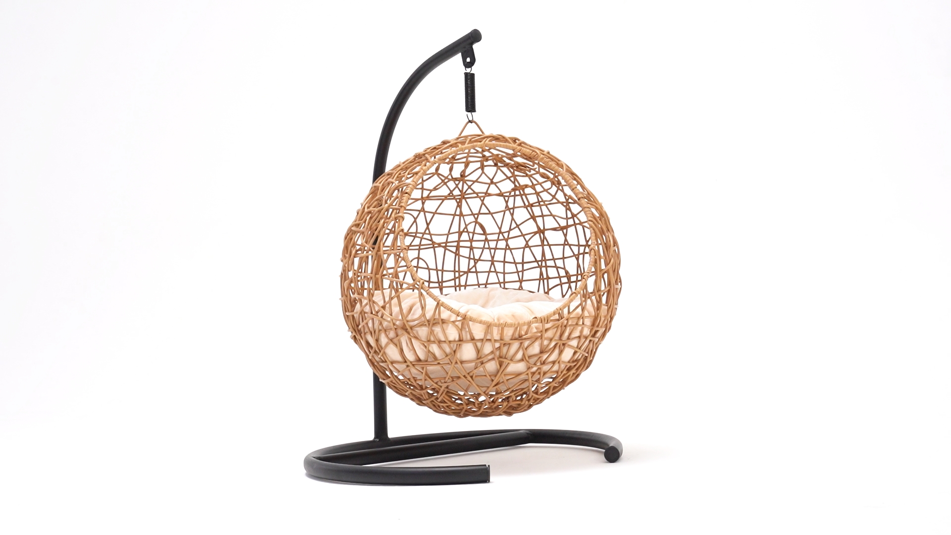 KEIKI Cat Hammock With Stand - Rattan Wicker Swing Bed Egg Chair For Cats & Small Dogs