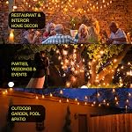 OHLUX String Lights for Outside,120FT Dimmable Outdoor String Lights with 62 Shatterproof ST38 LED Vintage Edison Bulbs,2200K Connectable Hanging Lights for Deck Porch Bistro Gazebos Balcony Garden
