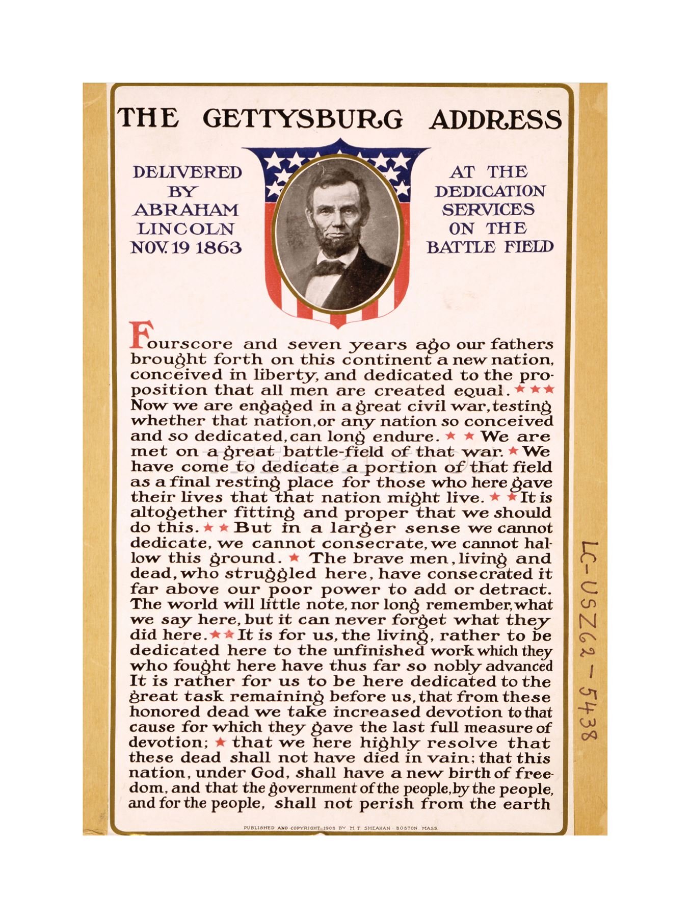WAR American Civil Lincoln Gettysburg Address President Art Art Print F12X1833