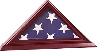 DECOMIL - 3'x5' Flag Display Case, Shadow Box (Not for Burial Funeral Flag), Solid Wood, Cherry Finish - coolthings.us