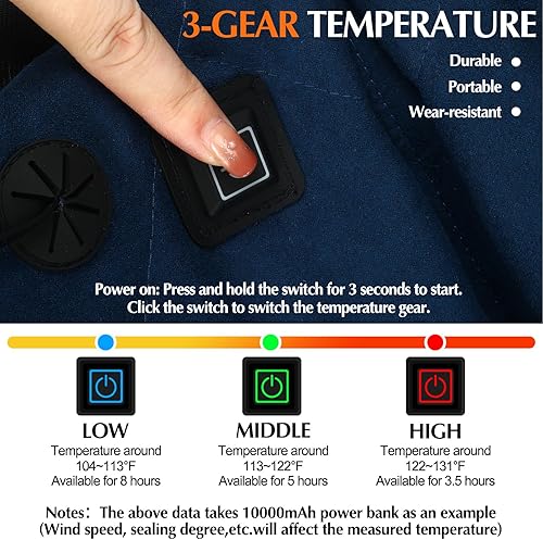 Miniatura 18 de Thyle Portable Heated Seat Cushion for Bleachers Foldable Heating Cushion 3 Mode Adjustable Heated Stadium Chair Bleacher Seat for Bleachers Indoor