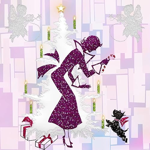 Miniatura 6 de FEILIBAY 20 hojas de papel de cartulina con purpurina verde de Navidad, papel con purpurina de tamaño A4 para manualidades, decoraciones de