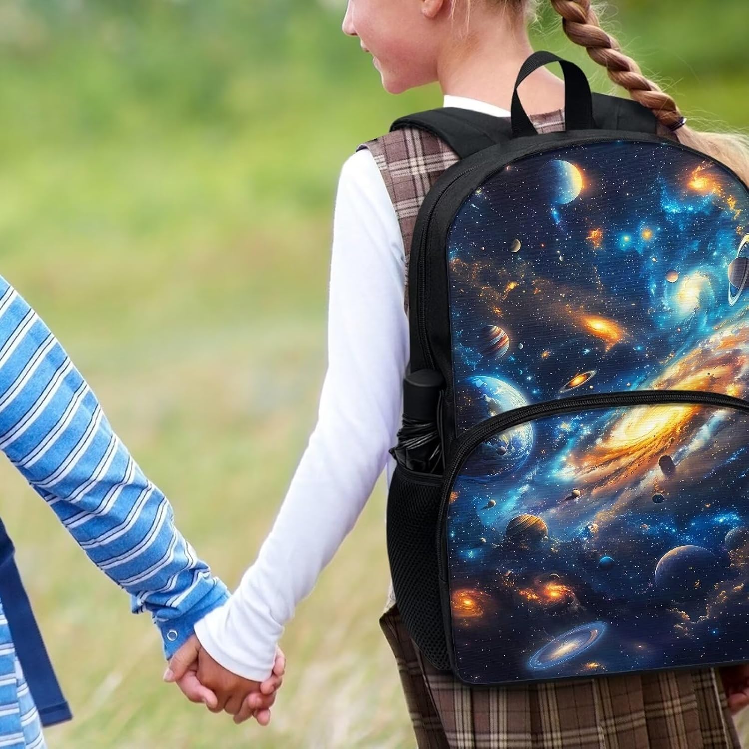 Galaxy Backpack for Girls 6-10 Kids Backpack Casual Fashion Rucksack Large Capacity Daypack for Junior and High School Students