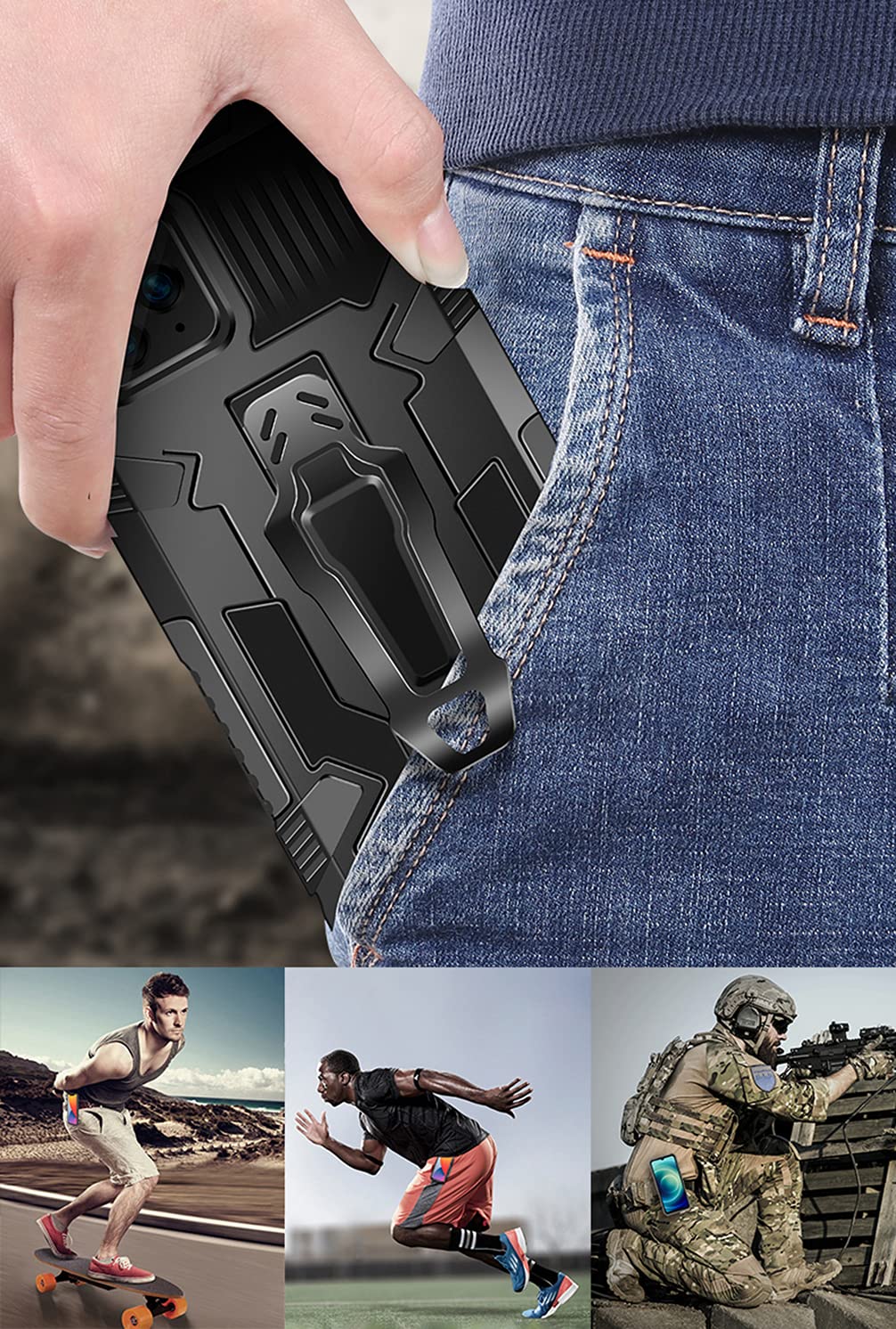 Cover per Xiaomi Mi 11 Lite 4G/5G, Case per Antiurto in TPU, Clip Posteriore in Metallo Compatibile + Design con Supporto, Protettiva per Tutto il Corpo Custodia per Xiaomi Mi 11 Lite
