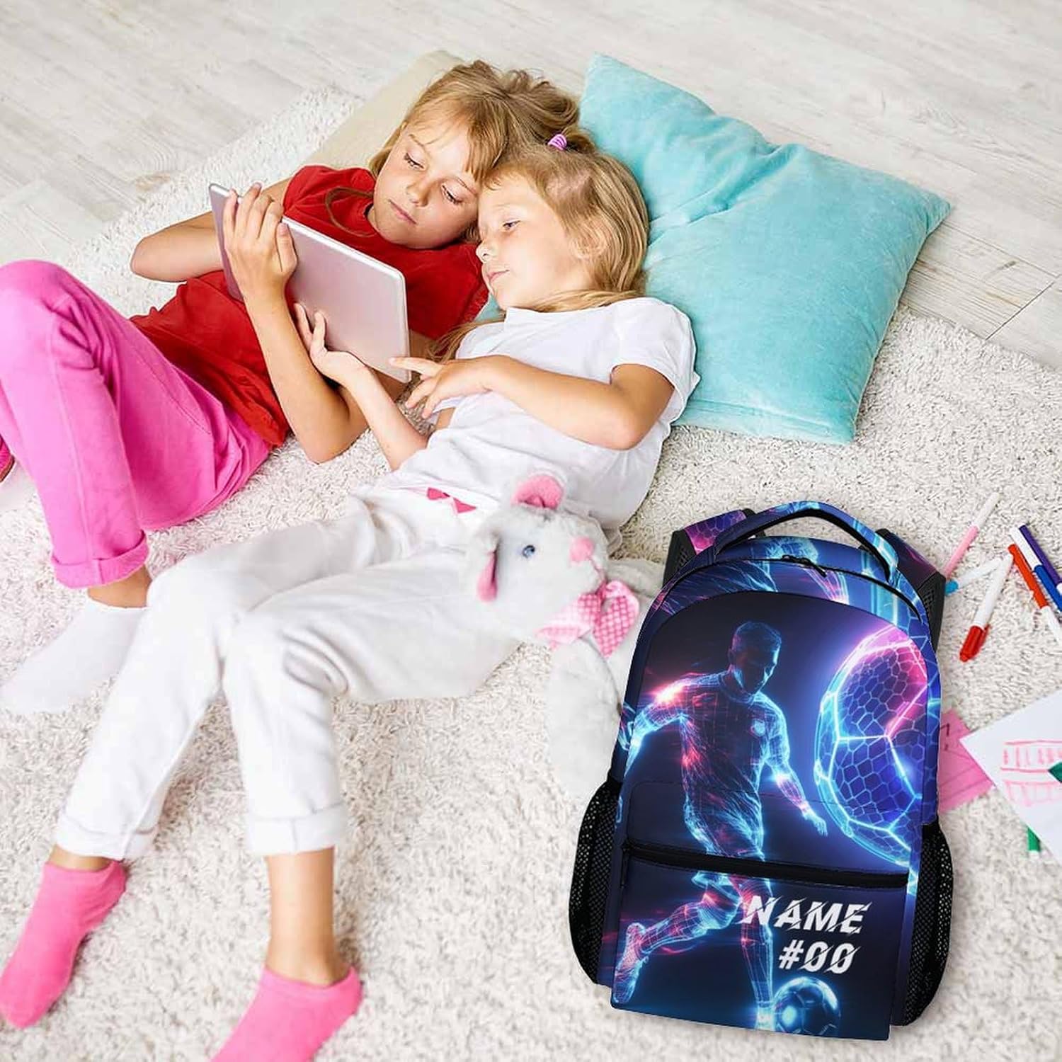 Kids Boys Backpack, Custom Soccer Backpack for Boys, Back to School Gifts, Personalized Sports Bookbag for Teens, Cool Bookbag for School Preschool Elementary Kindergarten - Image 8