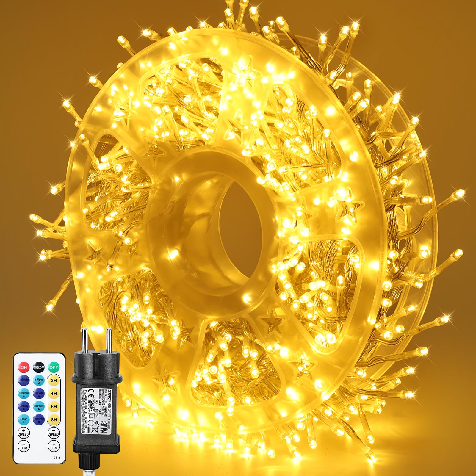 MAGGIFT 750 LED Lichterkette 15M Weihnachtsbeleuchtung Outdoor mit Stecker/Fernbedienung 8 Modi/Timer/Dimmbar Wasserdicht Cluster Lichterkette für Weihnachten Garten Party Geburtstag Hochzeit Warmweiß