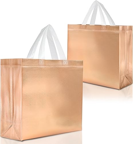 Miniatura 26 de Nush Nush Bolsas de regalo doradas extragrandes – Juego de 12 bolsas de regalo reutilizables extra grandes con asas – Bolsas de regalo XL perfectas