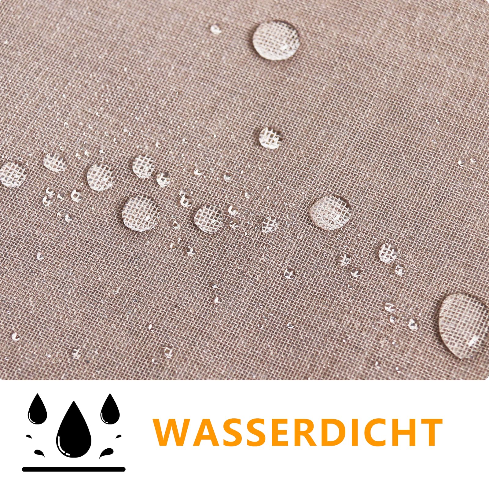 Newthinking Outdoor Vorhang Wetterfest, 2er Set, Leinenvorhang, 245x132 cm | Leichter Outdoor Vorhang, Sonnenschutz mit Klebe-Ösen, für Pavillon, Terrasse, Garten. Sichtschutz, maschinenwaschbar