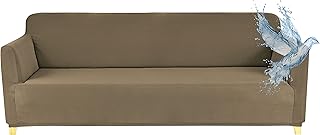 Housses de canapé imperméables, Motif Jacquard, Housses Marron Clair 3 Places hautement Extensibles, protègent Les Meubles des Enfants et des Animaux domestiques