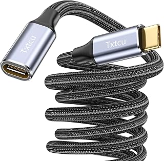 Txtcu USB C Extension Cable 6.6ft, [USB 3.2/10Gbps] USB Type C Male to Female Extender Cord 100W Fast Charge Data Transfer 4K@60Hz Thunderbolt 3.0 for MacBook/iPad Pro,Hub,Galaxy S23/S22 Ultra,PS5.etc