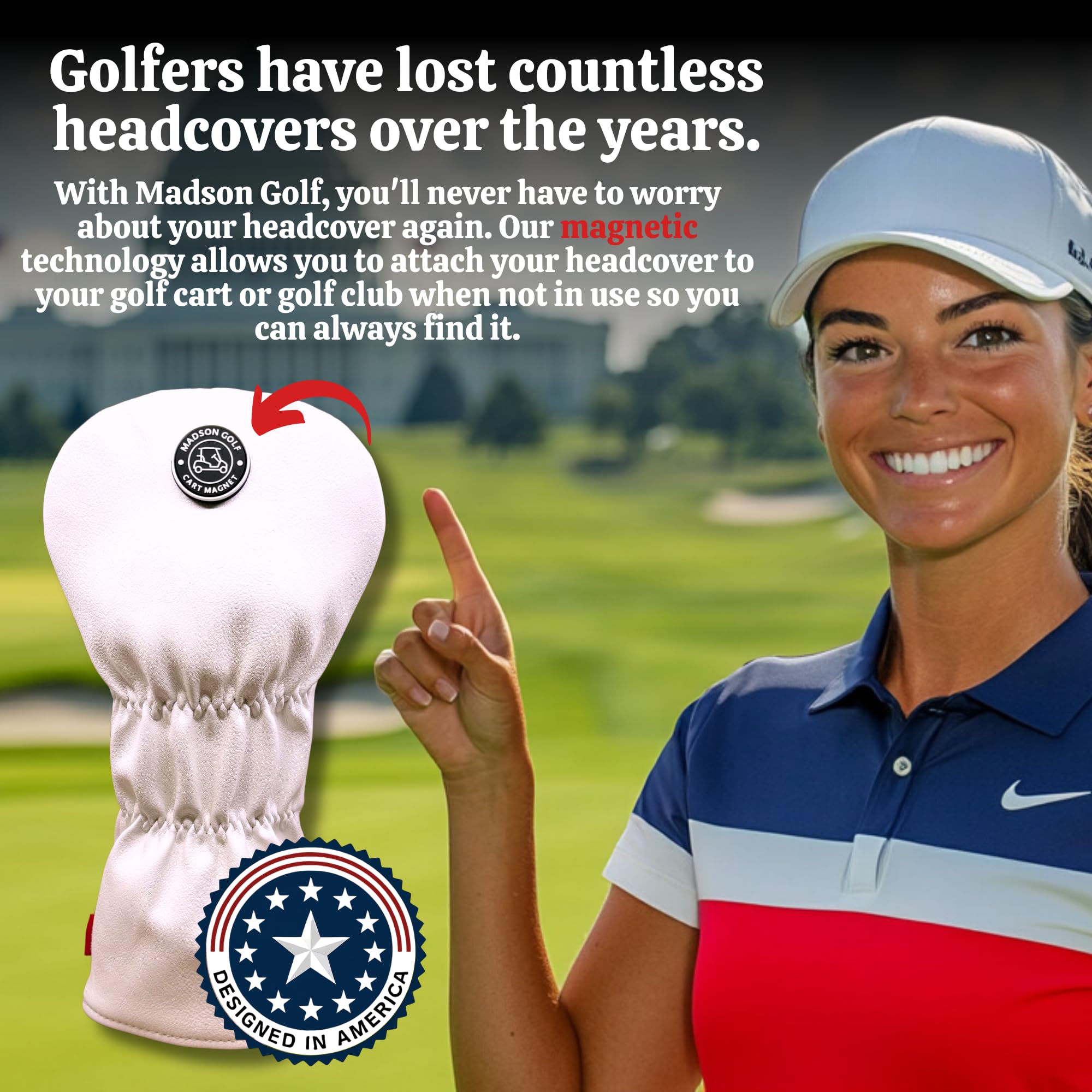 Funny Golf Head Covers Trump Bad Shot Driver Fairway Wood Putter Headcover with Madson Golf Cart Magnet for securing Golf Head Cover, Donald Trump Merchandise, Dad Gifts for Birthday (Driver)