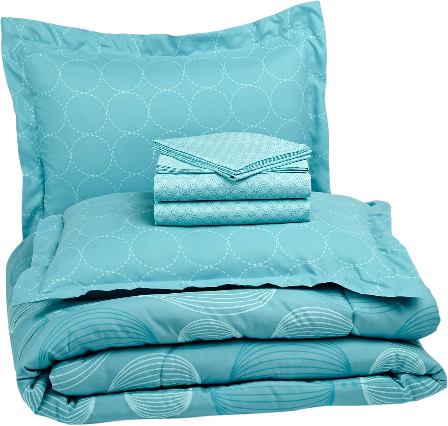 Amazon Brand – Pinzon 7-Piece Bed In A Bag - Full/Queen, Industrial Vintage Teal