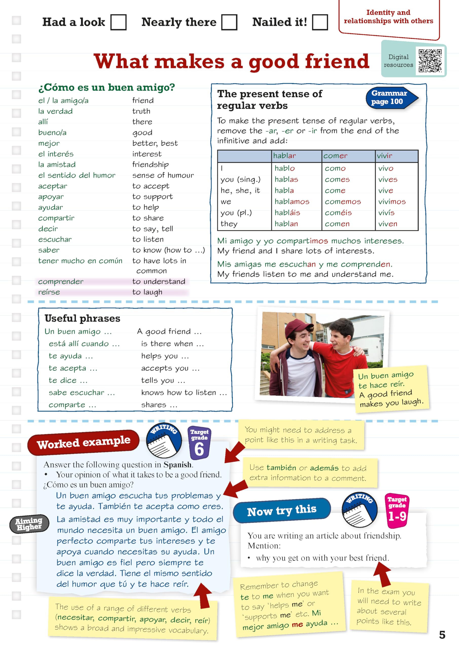 Pearson Revise AQA GCSE Spanish Revision Guide incl. audio, quiz & video - for 2026, 2027 exams