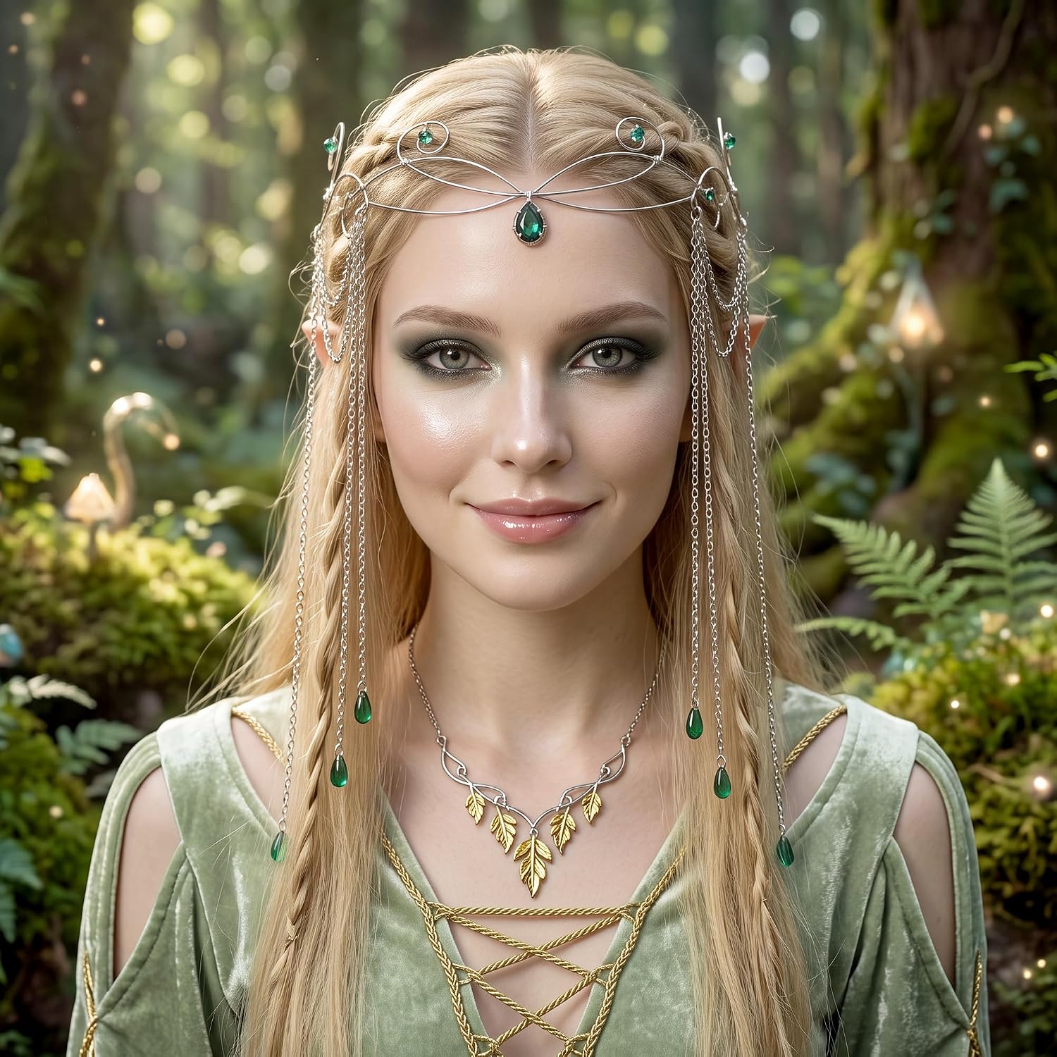 Fairy Elf Circlet for Women - Beaded Headpiece with Tassel