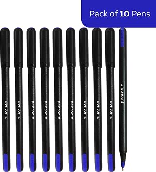 LINC Pentonic Ball Point Pen | Tip Size 0.7 mm | Comfortable Grip | Ideal for Students and Professionals | For School, Office & Business Use | Blister Pack of 10, Blue Ink