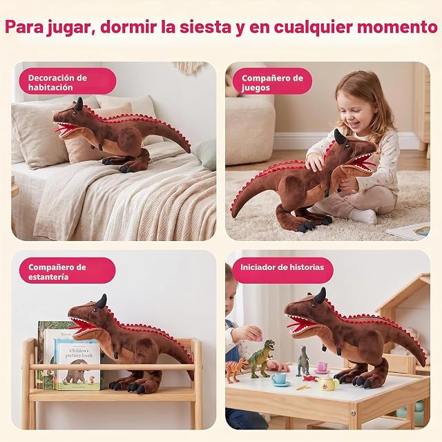 Foto 5 de 8 de Tiny Heart Carnotauro Peluche Juguete Dinosaurio Realista Animal Encantador Suaves de Felpa para Niños…