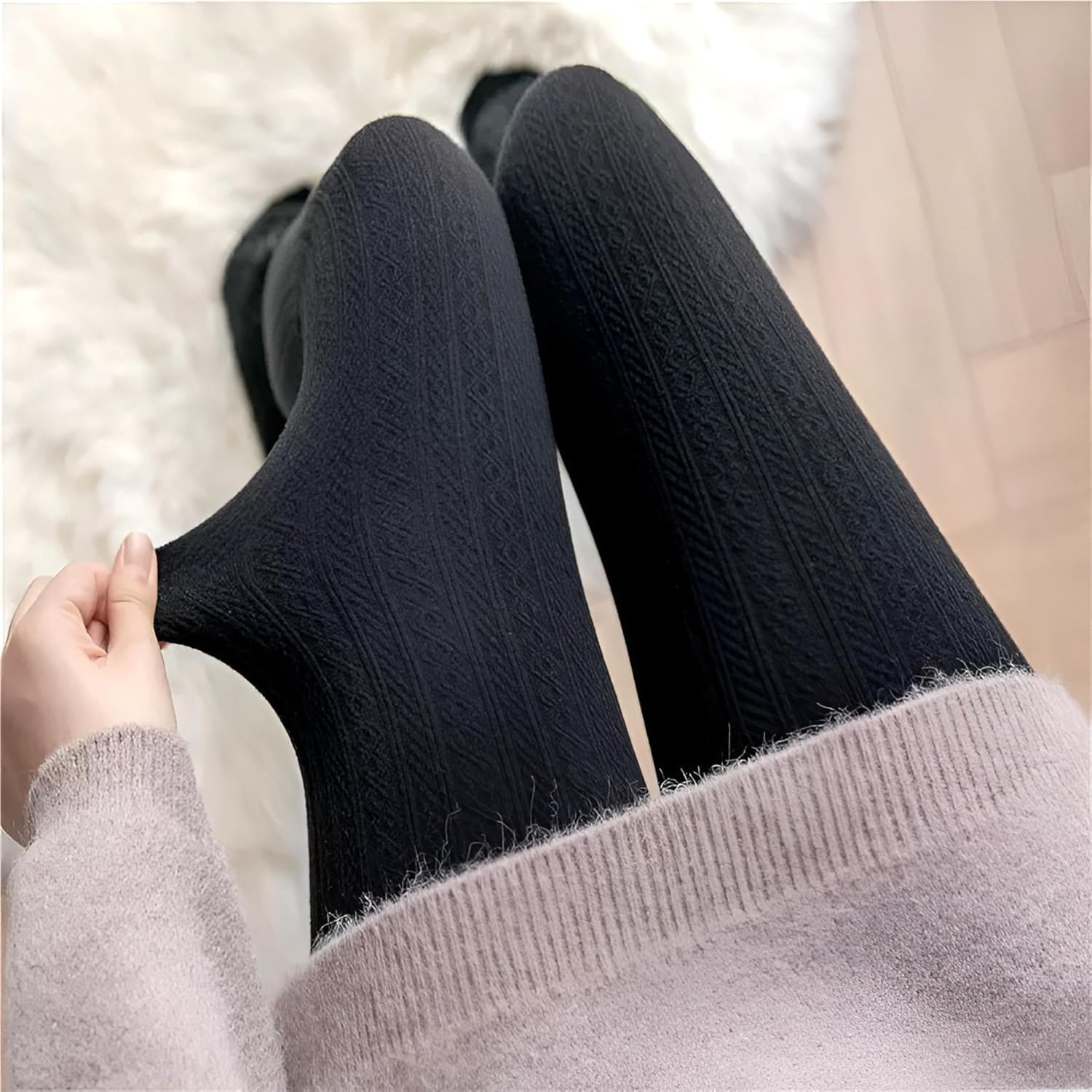 Millennials In Motion Cable Knit Sweater Tights - Image 2