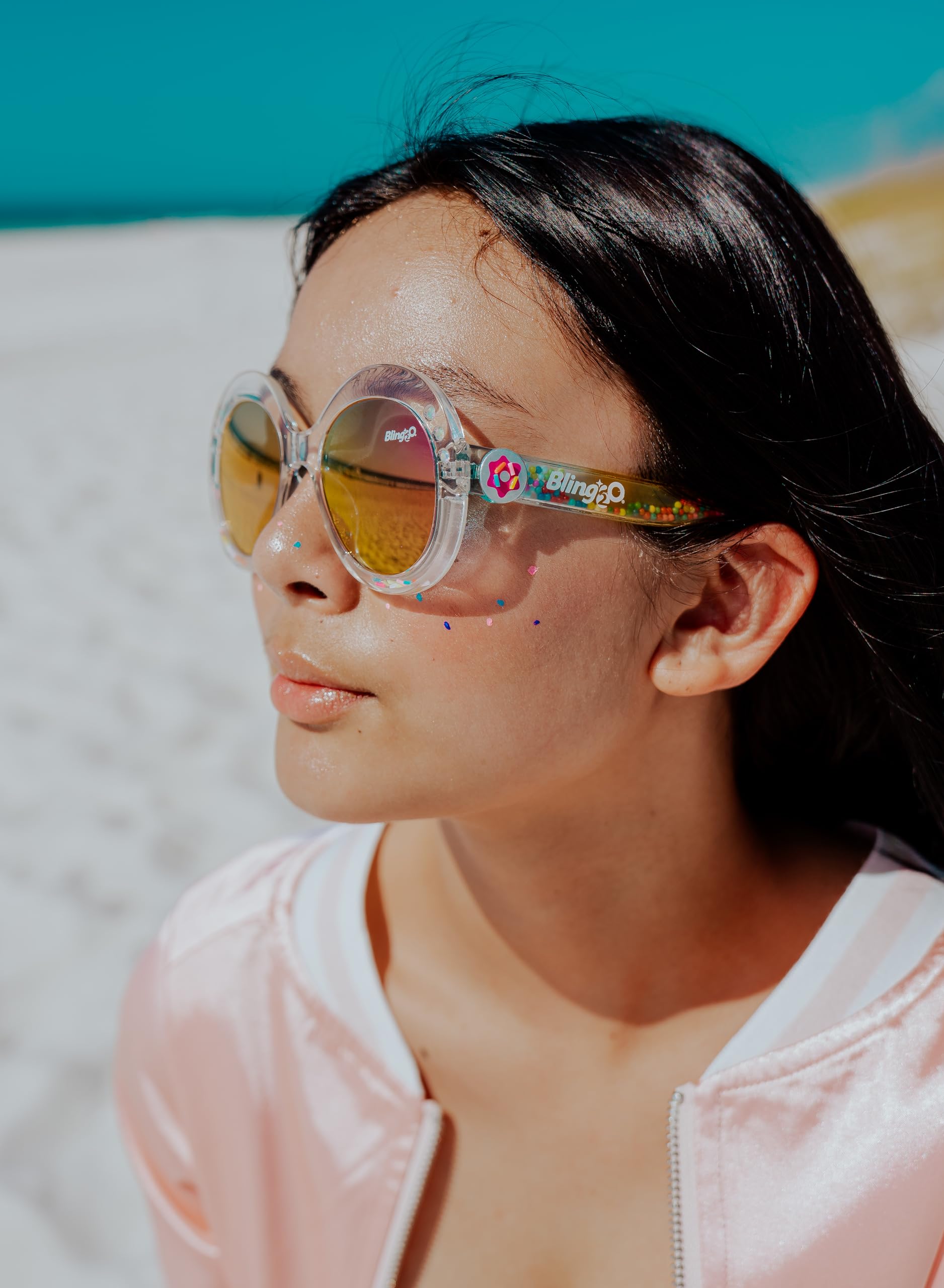 Bling2O Glass Beach-SPRINKLE Sunrise Gafas de Sol Infantiles, Verde, Talla única Unisex niños
