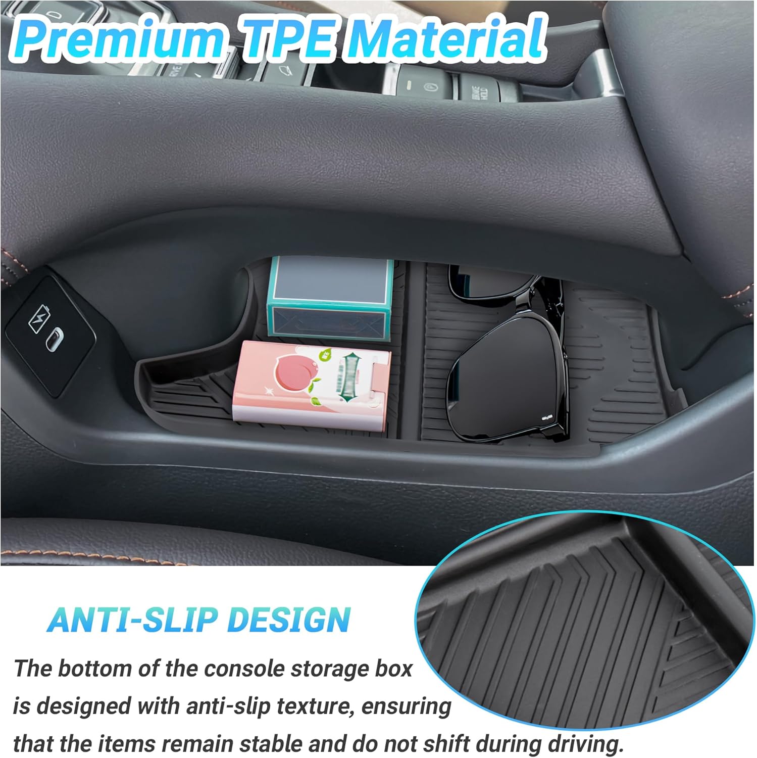 Center Console Organizer Compatible with 2023-2026 Honda HRV Accessories, Armrest Tray, Console Bottom Storage Box and Dashboard Organizer Box, Fits both Honda HR-V 7-inch and 9-inch Screen