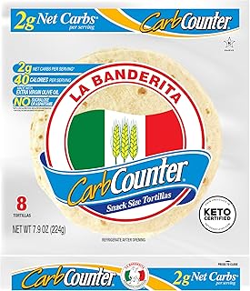 La Banderita Carb Counter® Snack Size | 5.5" Size Flour Tortillas |Carb Friendly |Keto Certified | 7.9 oz.| 8 Count (Pack of 4)