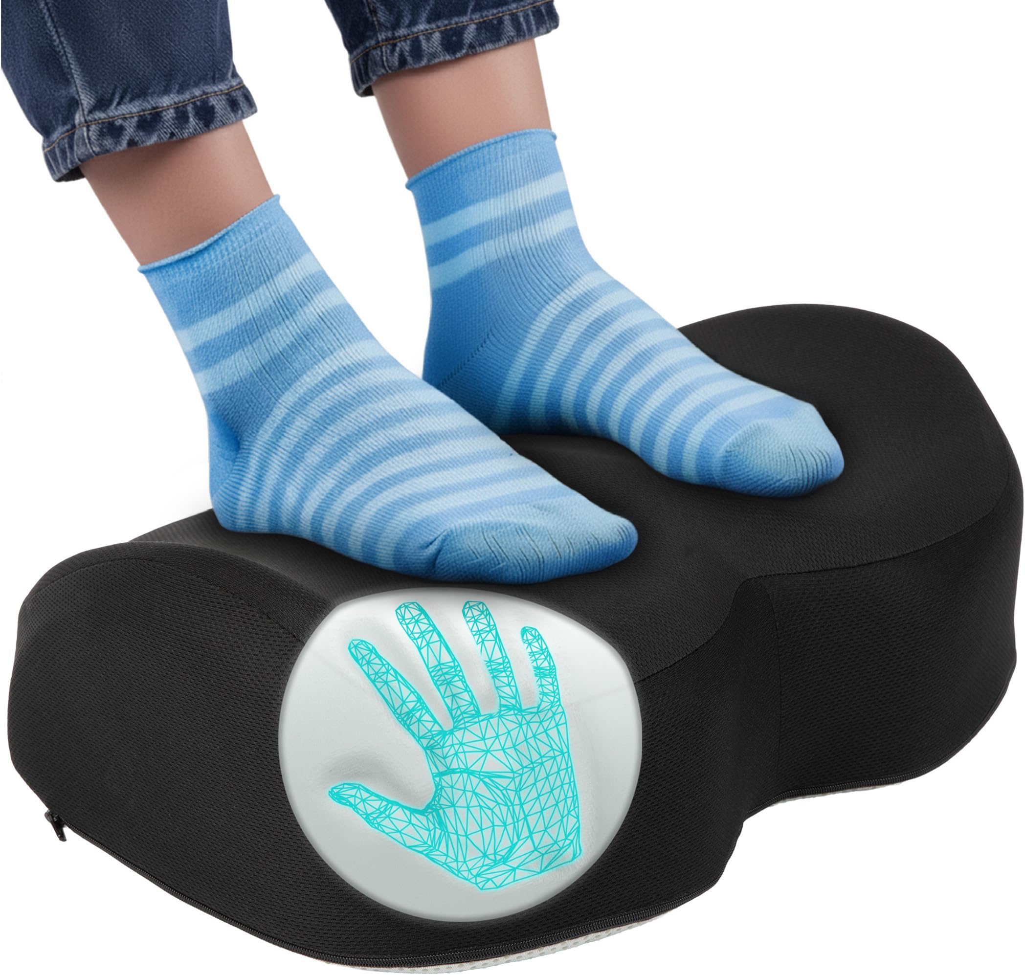 Everlasting Comfort Foot Rest Under Desk – Comfortable Memory Foam Footrest for Office & Home, Washable Cover, Non Slip Base, Adjustable Rocking Leg Rest, Gaming Desk Accessories