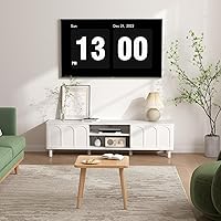 Vista 6 de Soporte de TV para televisores de hasta 70 pulgadas, centro de entretenimiento con gran almacenamiento para sala de estar, consola multimedia