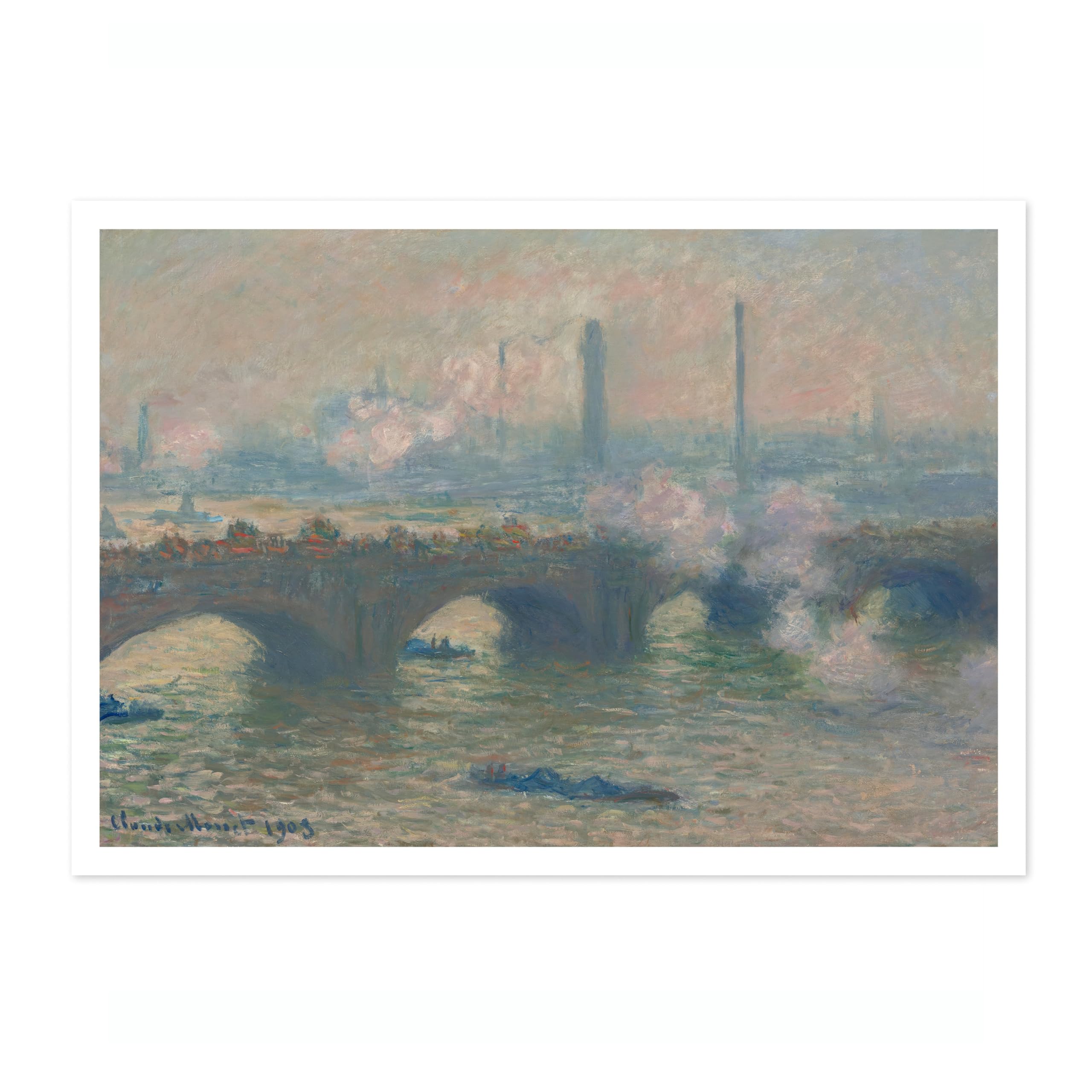Waterloo Bridge, Grey Day Claude Monet Art Print, Classic Art Painting Poster, Impressionism Art Exhibition Modern Wall Art, Minimalist Home Decor Picture Artwork, A2 (Print Only) - 59.4x42cm — image 1