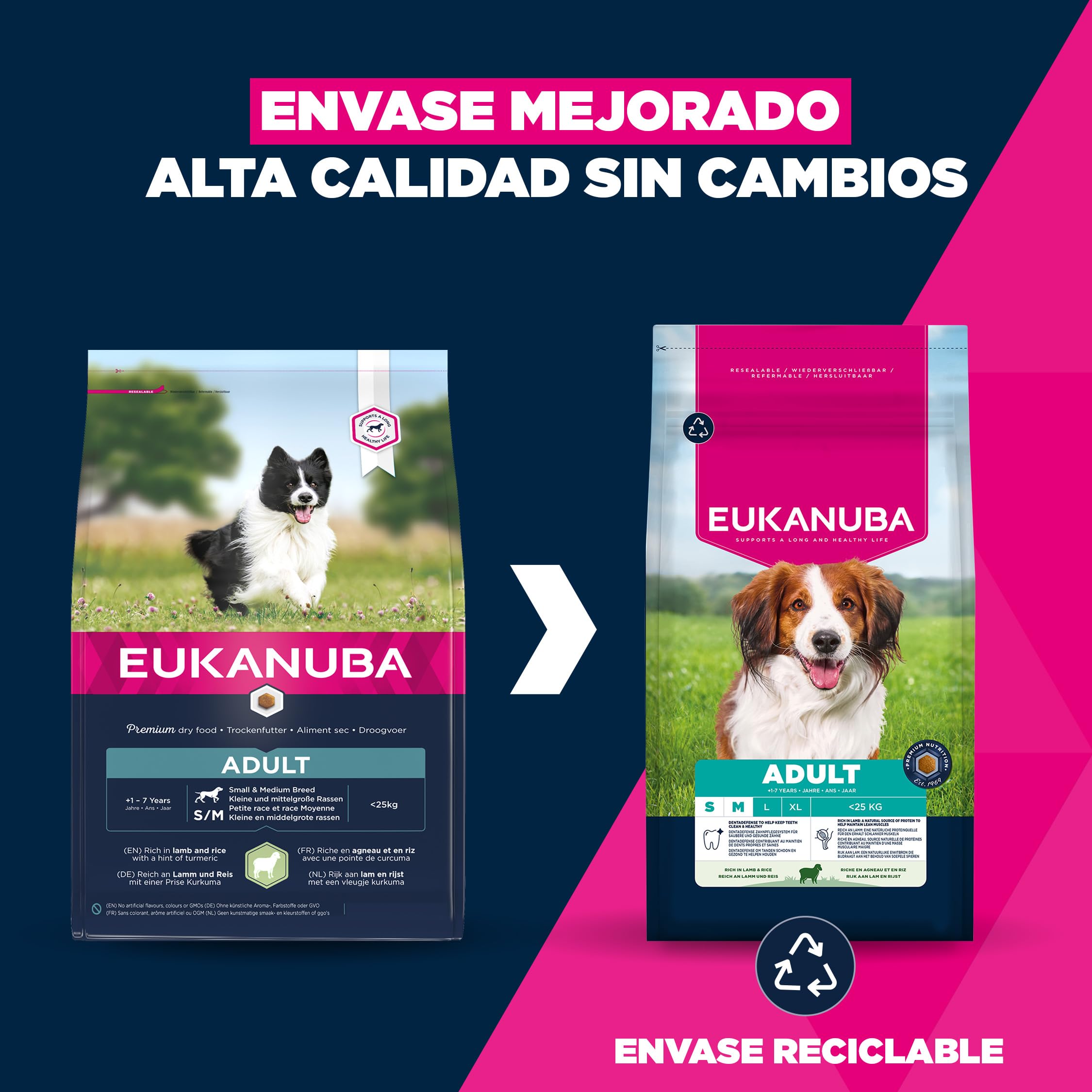 Eukanuba, alimento seco para Perros con Cordero y arroz para Razas pequeñas y Medianas - Alimento seco Premium para Perros Adultos, 12 kg | Alimento seco de primera calidad, para perros adultos, ingredientes fácilmente digeribles