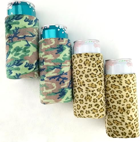 Miniatura 4 de BAGnoREGio Paquete de 6 enfriadores de latas delgados de terciopelo aislados, de neopreno suave y esponjoso, soporte de manga delgada de 12 onzas