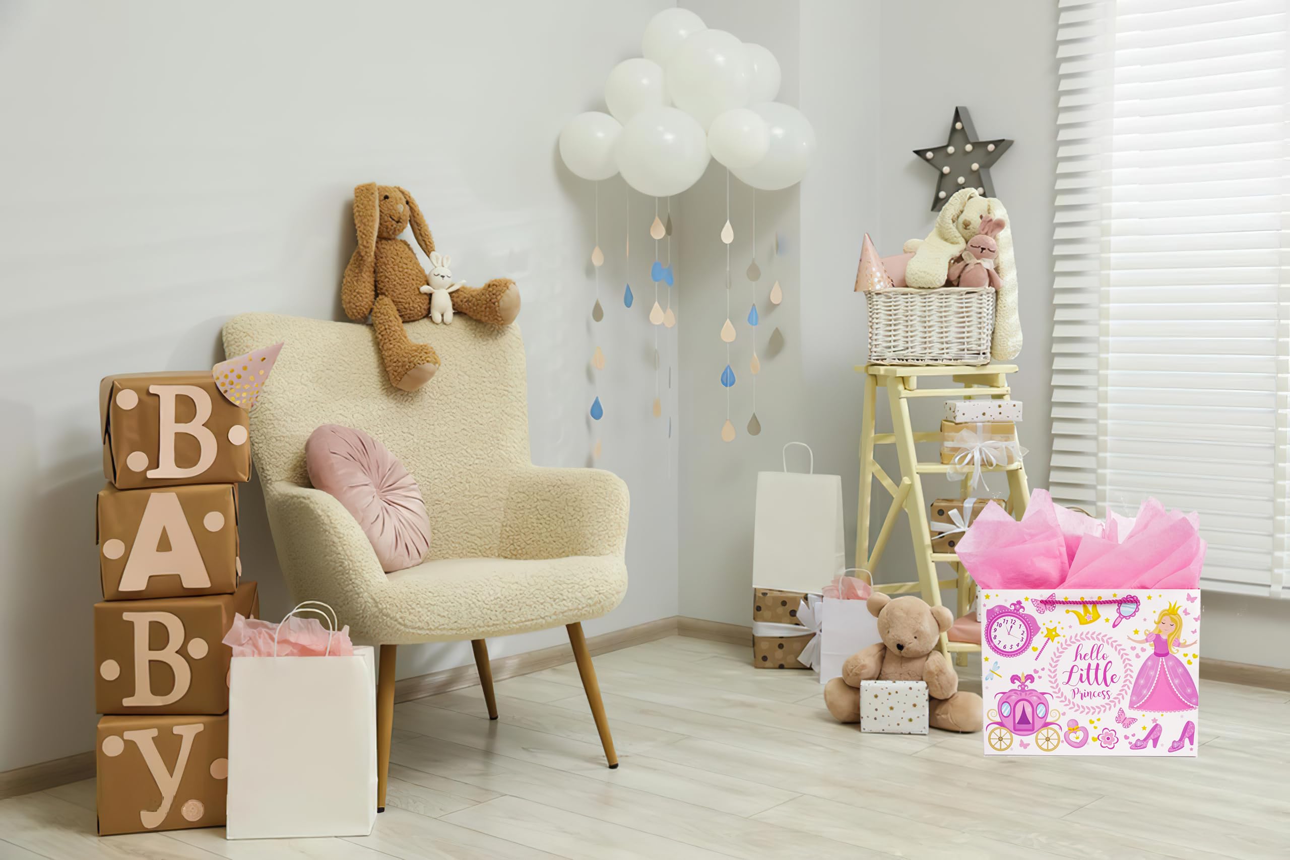 Lyforpyton Sacchetti regalo grandi con carta velina da 32 cm