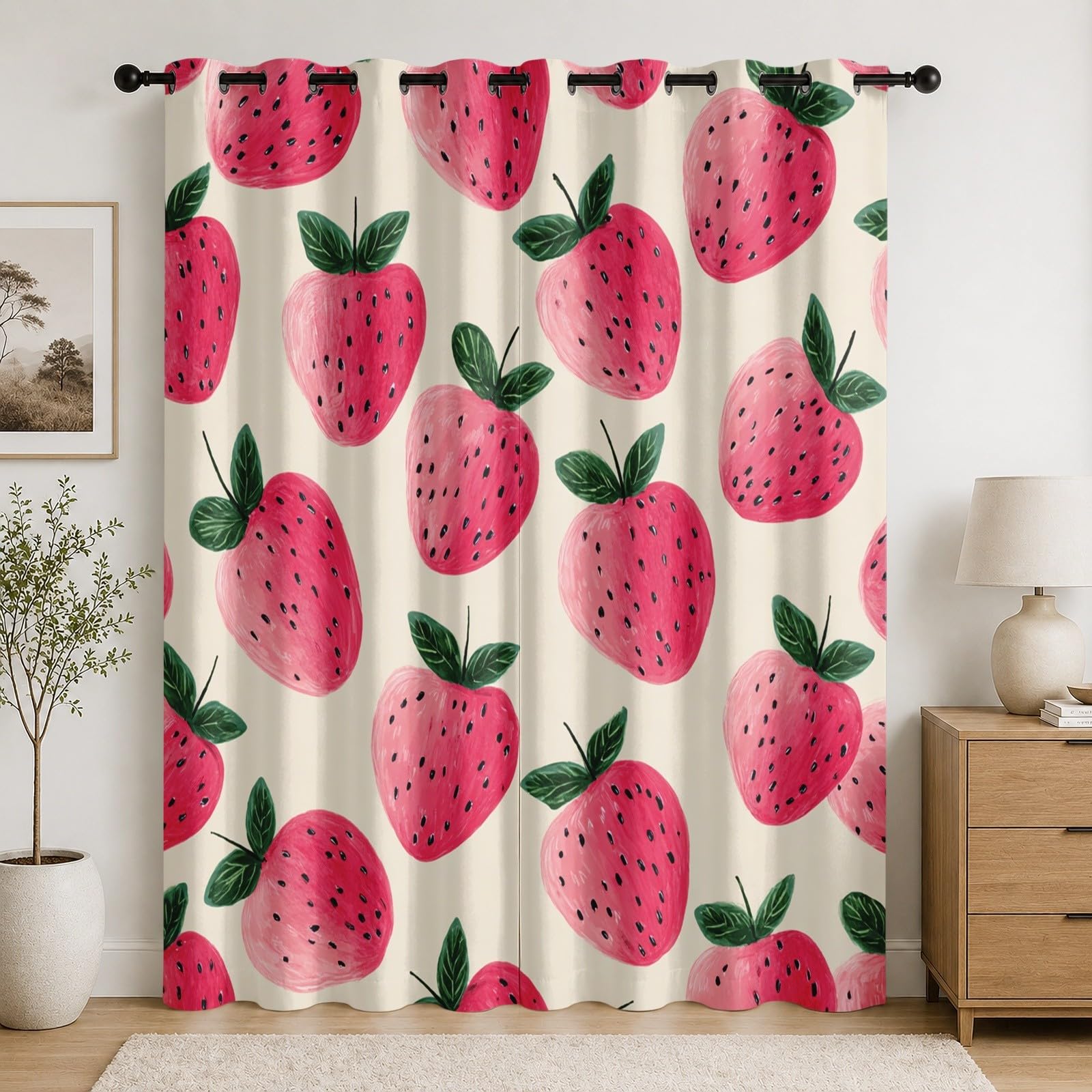 Rideaux Occultants Rose Fraise pour Ambiance Cosy de Chambre Fille