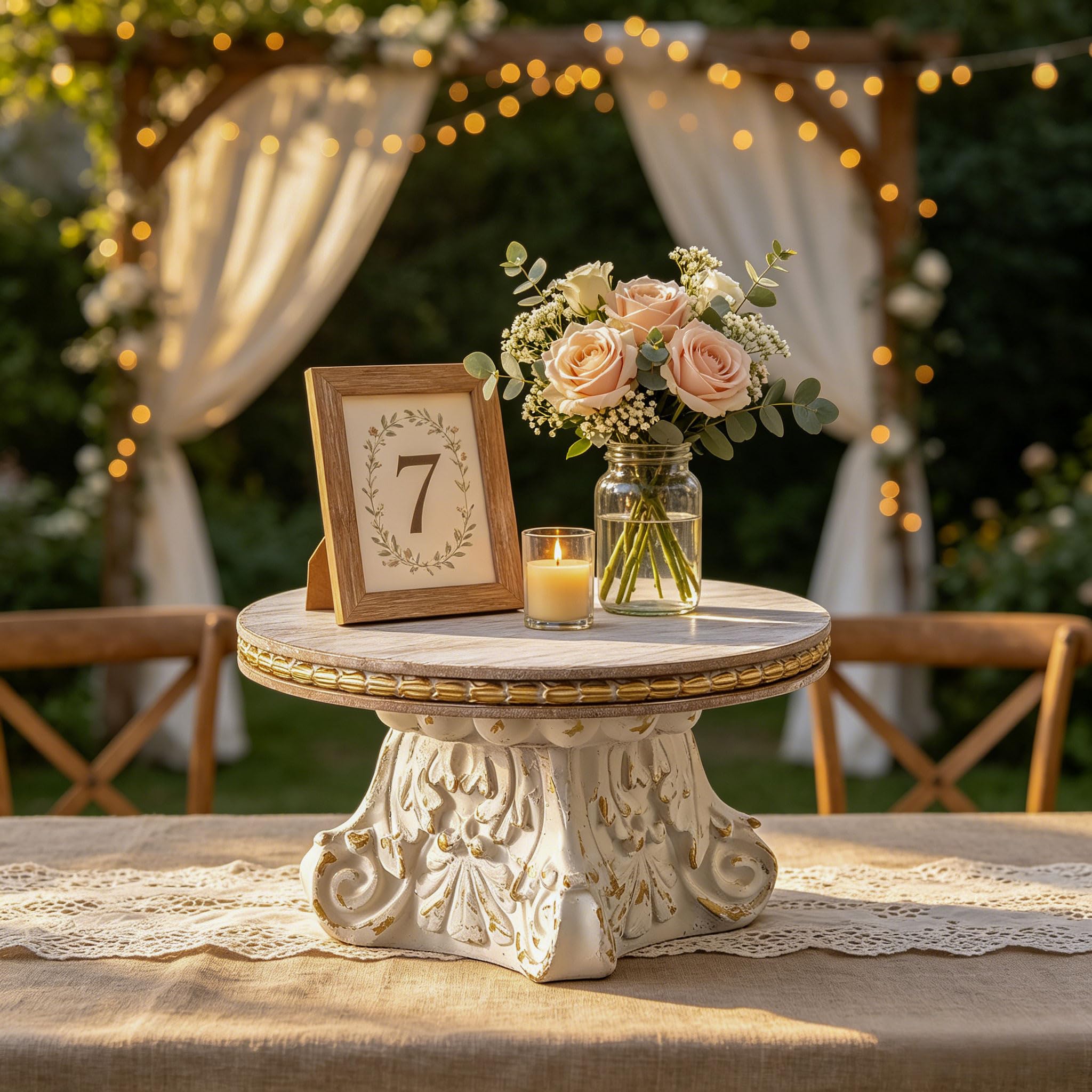 SOFE Support sur pied blanc en style vintage pour decoration interieure