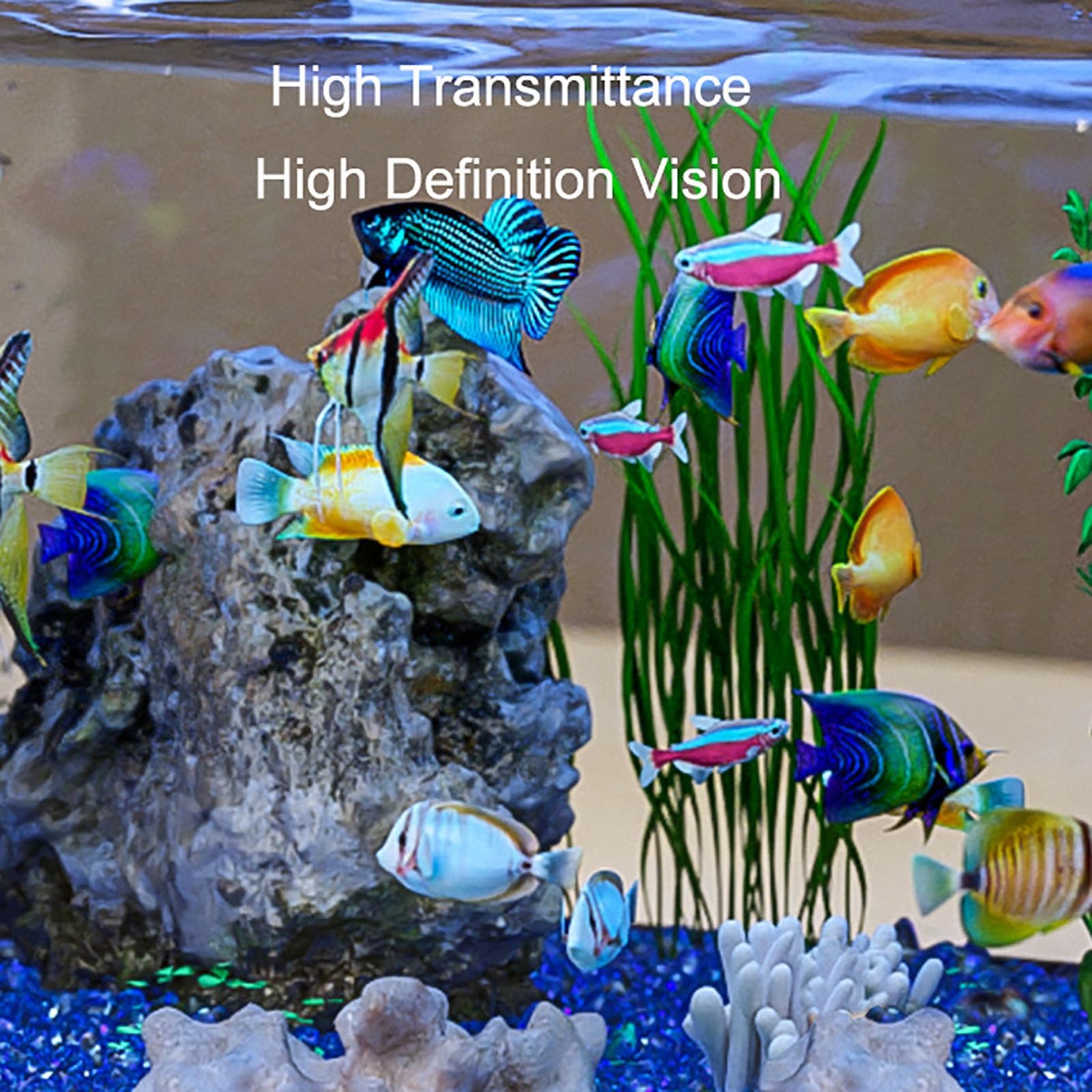 Aquarium avec Couvercle, Kit Complet avec Lampes LED, Pompe À Air, Système De Filtration - Décoration De Table D'aquarium pour Poisson Rouge Crevettes Betta Poisson Tortue(Small)