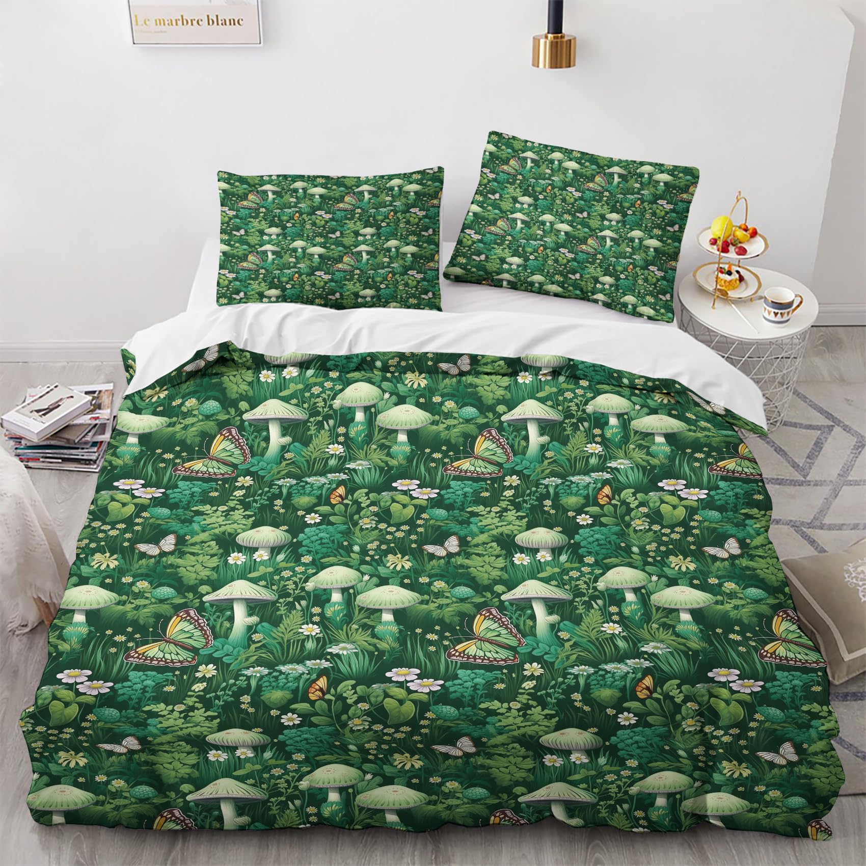 Housse de couette 240x260 champignon hypoallergénique résolvant les réveils nocturnes