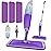 HOMTOYOU Spray Mops for Floor Cleaning: Wet Mop for Hardwood Tile Wood Laminate Vinyl - 3 Washable Microfiber Pads for Swiffer Powermop - Absorbs Pet Hair Dust