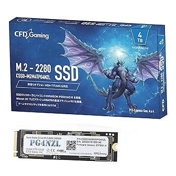 CFD M.2 SSD(512GB) PCI-E Gen.4対応 超高速モデル コストパフォーマンス最高のPCI-Express4.0 SSD、CFD「PG3NF2