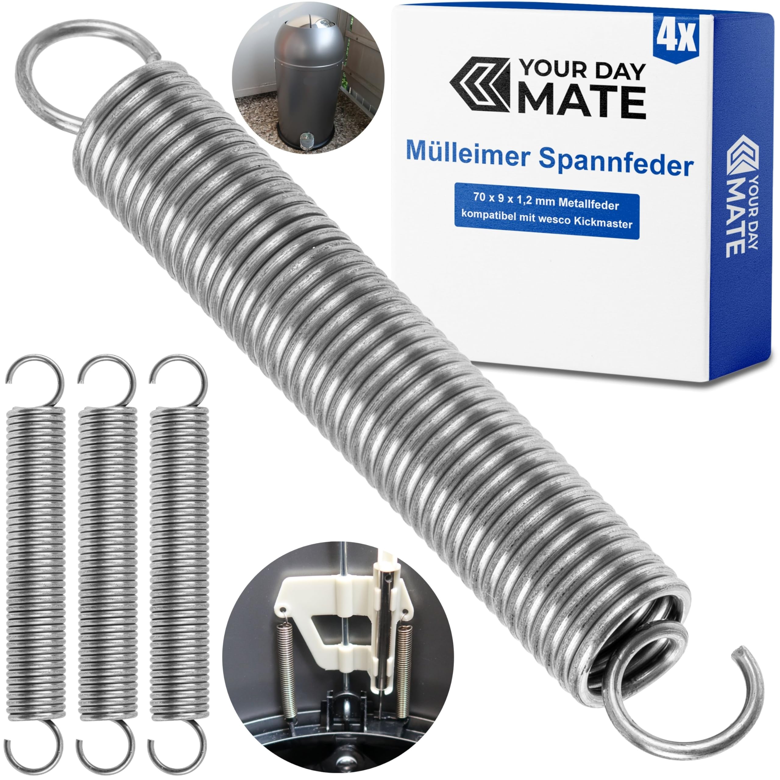 Ressorts Torsion Remplacement Poubelle - Lot 12 Pièces Métal 64x11x4mm Compatible DUO BIN Et Autres