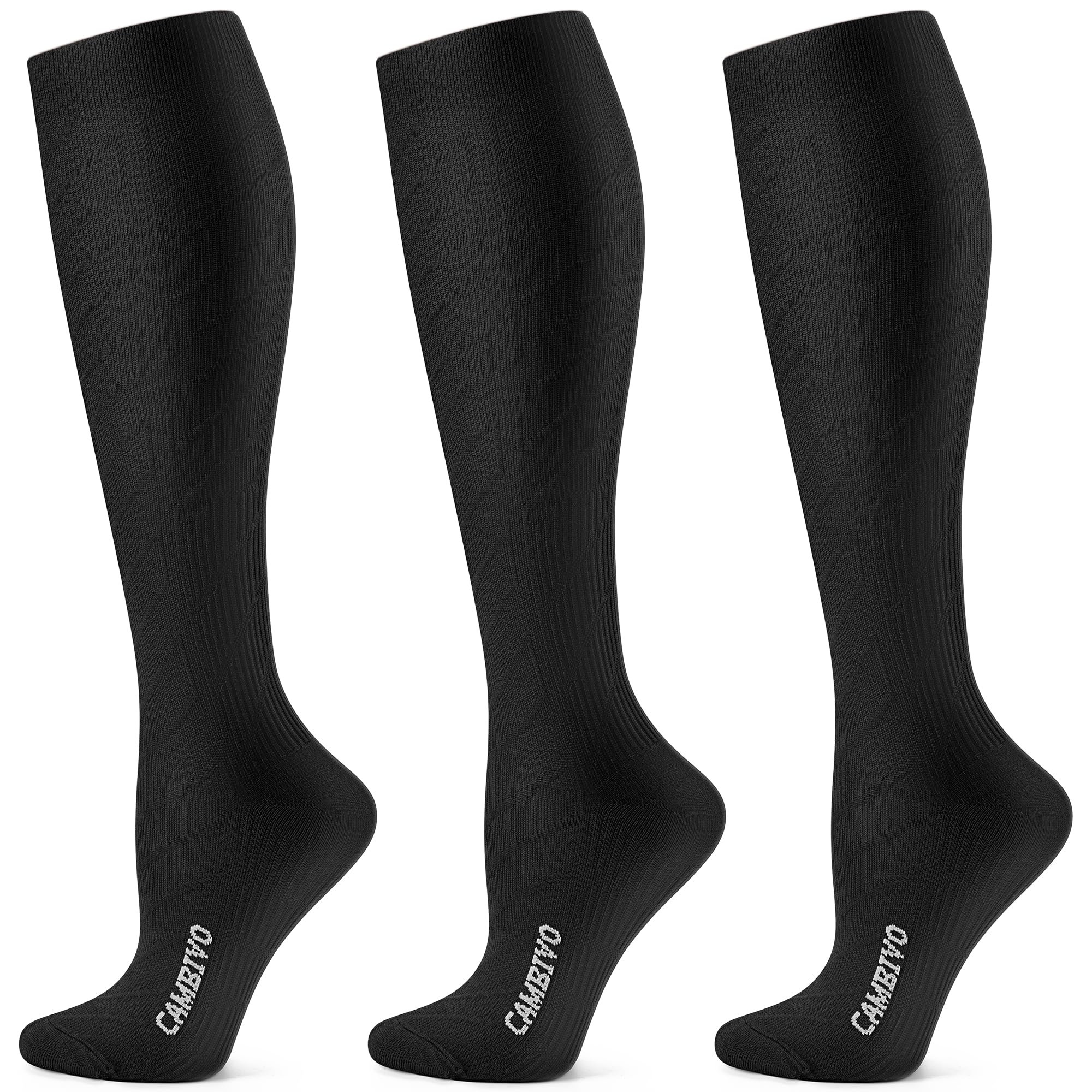 Compression Socks for Men and Women 3 Pairs, 20-30 mmHg Flight Socks Stockings for Ankle/Calf Support, Running, Flying, Pregnancy & Maternity, Airplane Travel Essentials