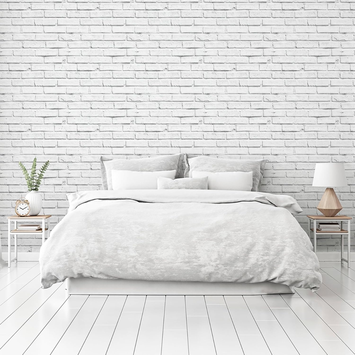 Arthouse 696800 White Wallpaper, Brick, 53 cm x 10.05 m, 623004/696800