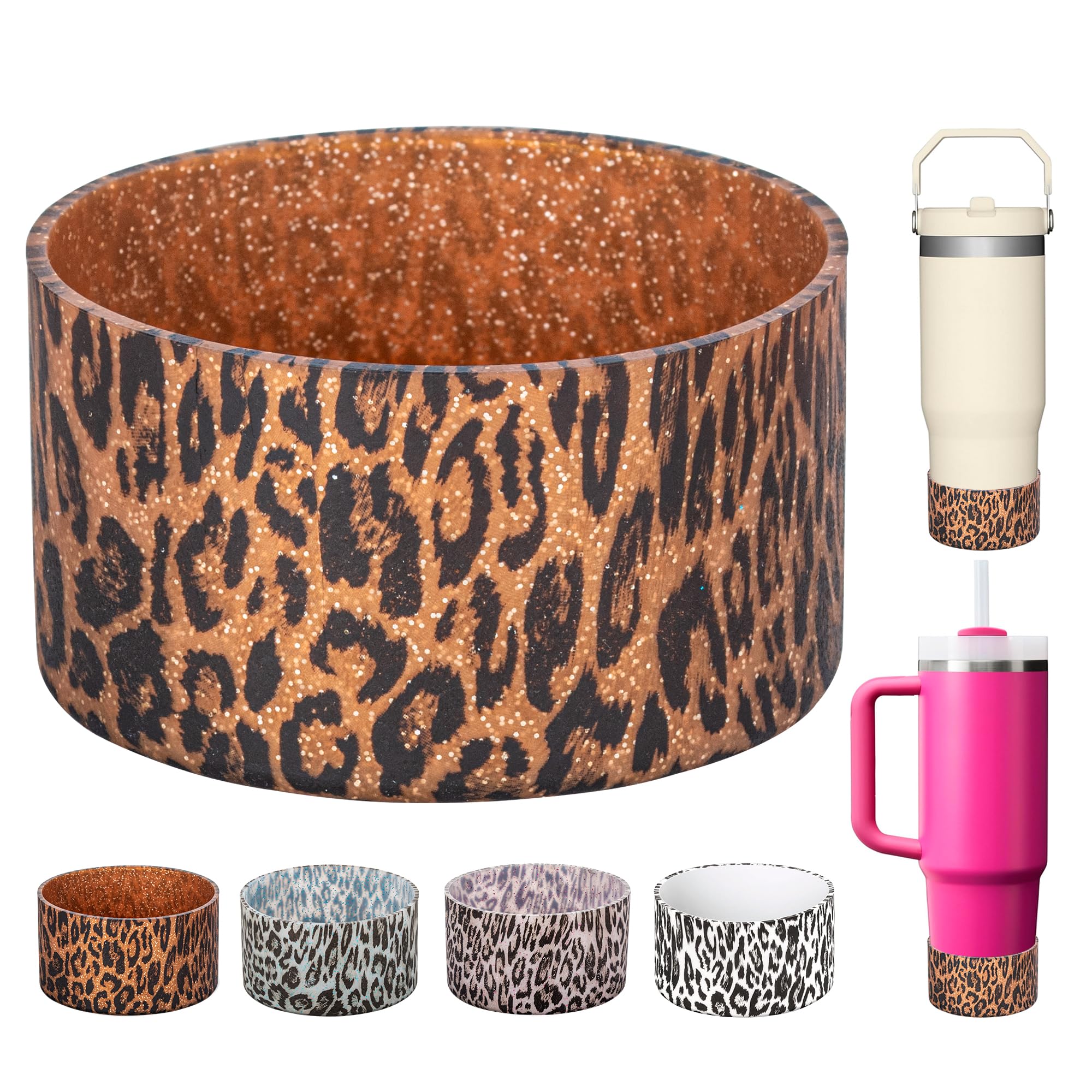 Prurex Silicone Boot for Stanley 40 30 oz Quencher Adventure Tumbler (Gold Leopard)
