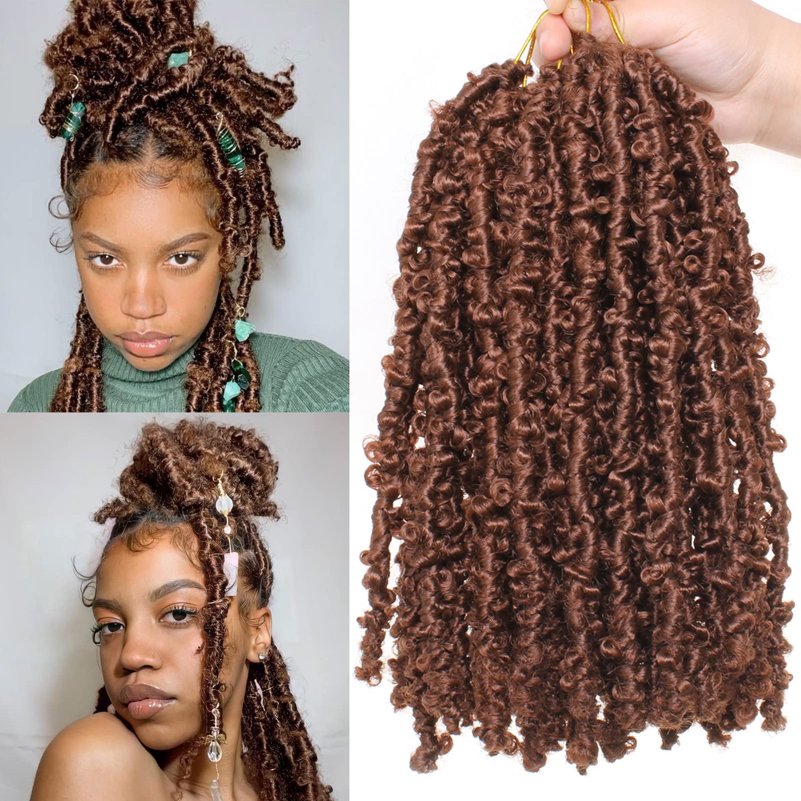 Buy Leeven Brown Butterfly Locs Crochet Hair 12 Inch Bob Crochet