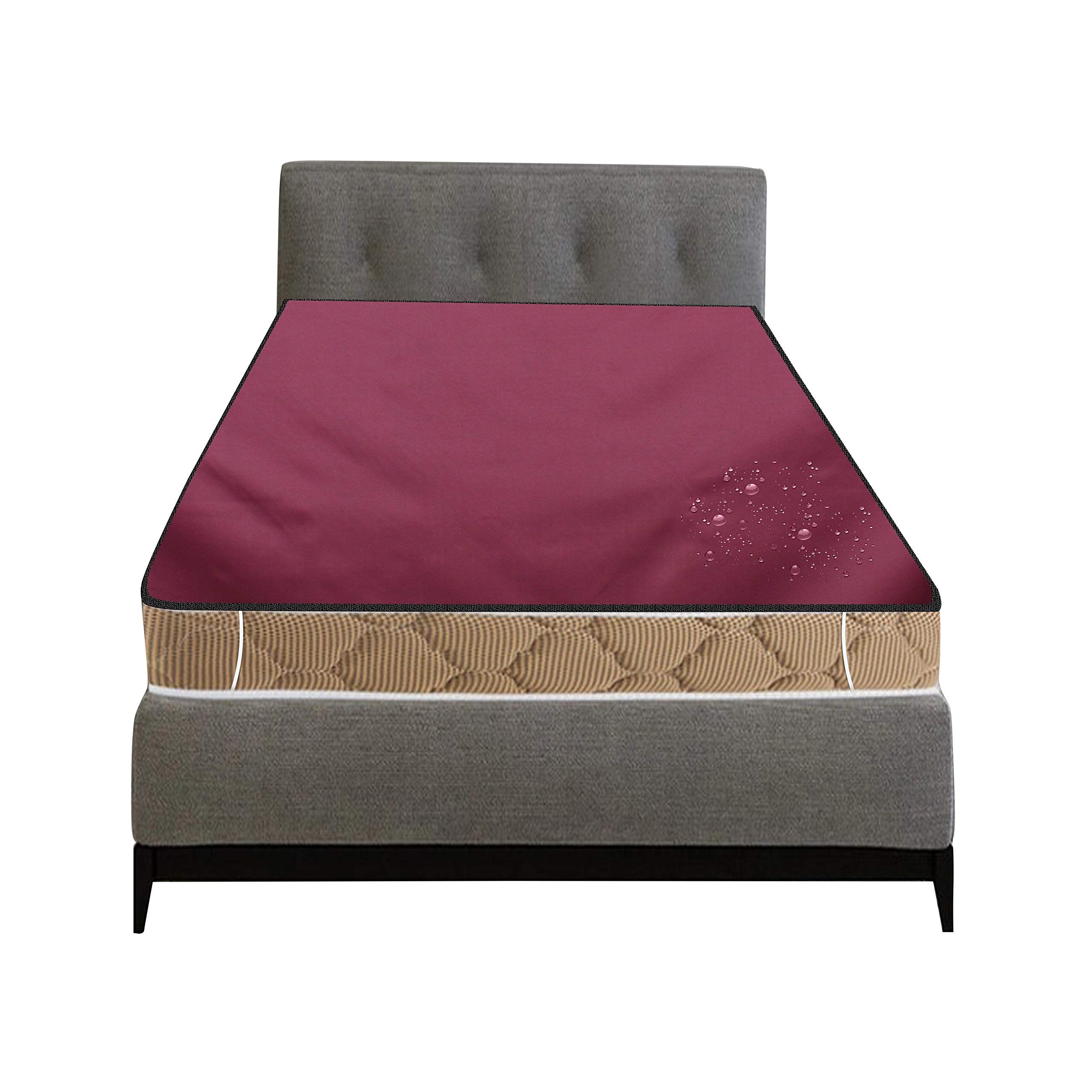Stylista Waterproof Bedsheet/Mattress Protector Size WxL 36x72 inches Single Bed one Unit Polyester Magenta-picture-11